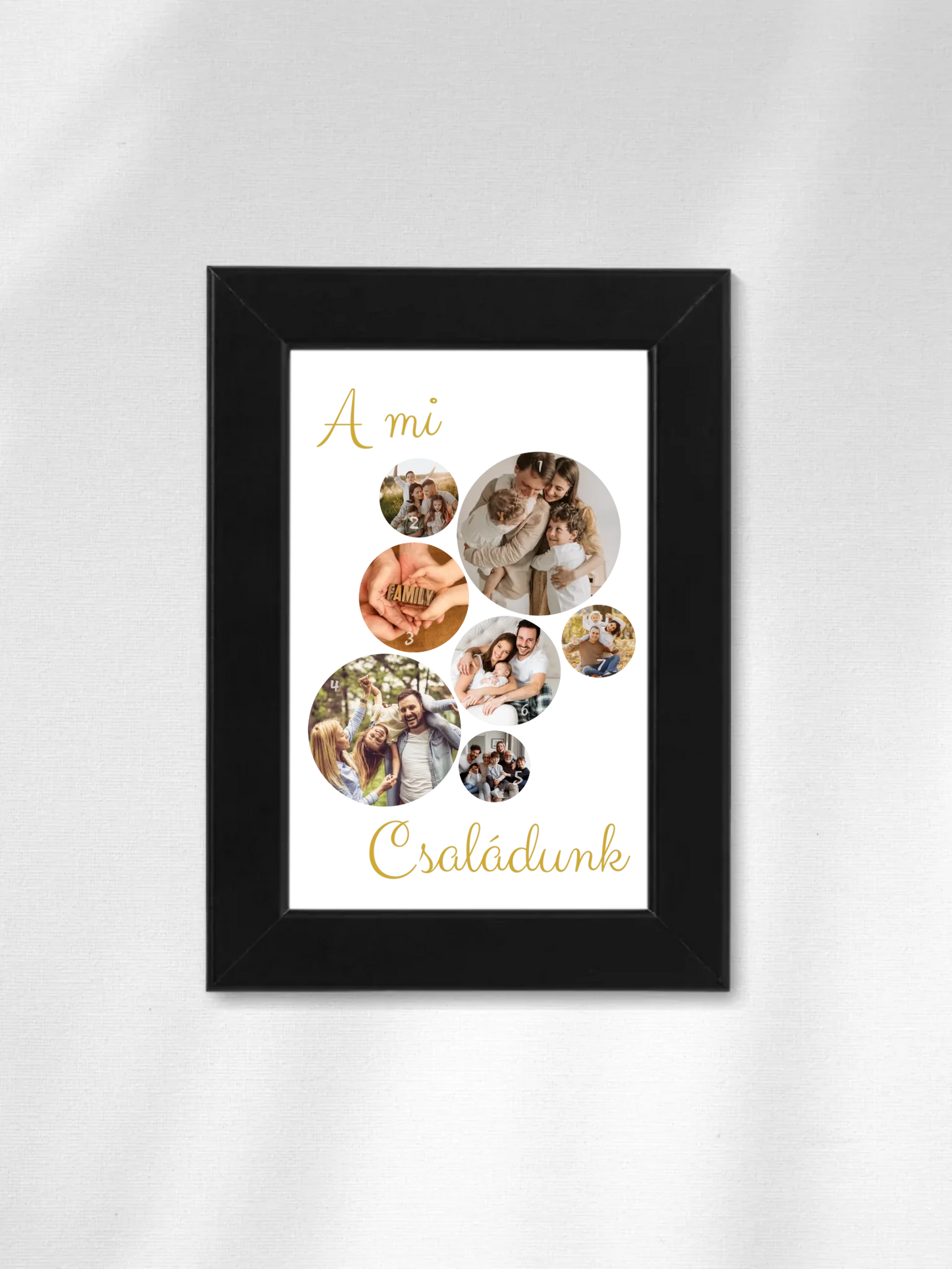 A Mi családunk fotókollázs - Ajándék Családnak - Fényképes falikép