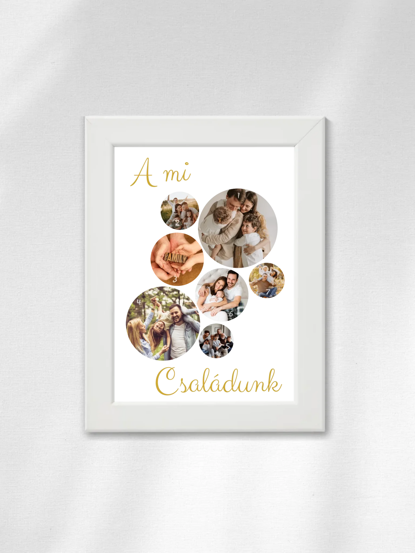 A Mi családunk fotókollázs - Ajándék Családnak - Fényképes falikép