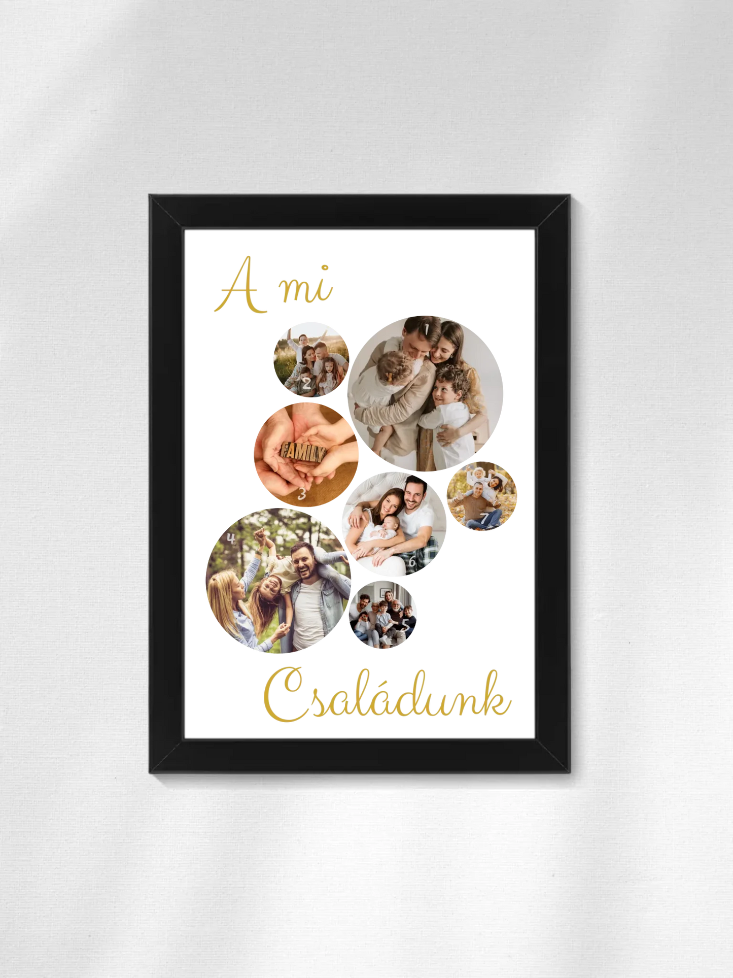 A Mi családunk fotókollázs - Ajándék Családnak - Fényképes falikép