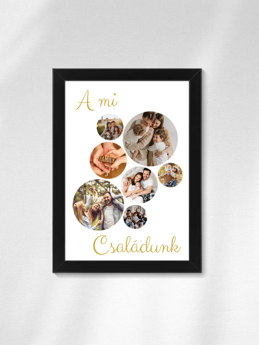A Mi családunk fotókollázs - Ajándék Családnak - Fényképes falikép