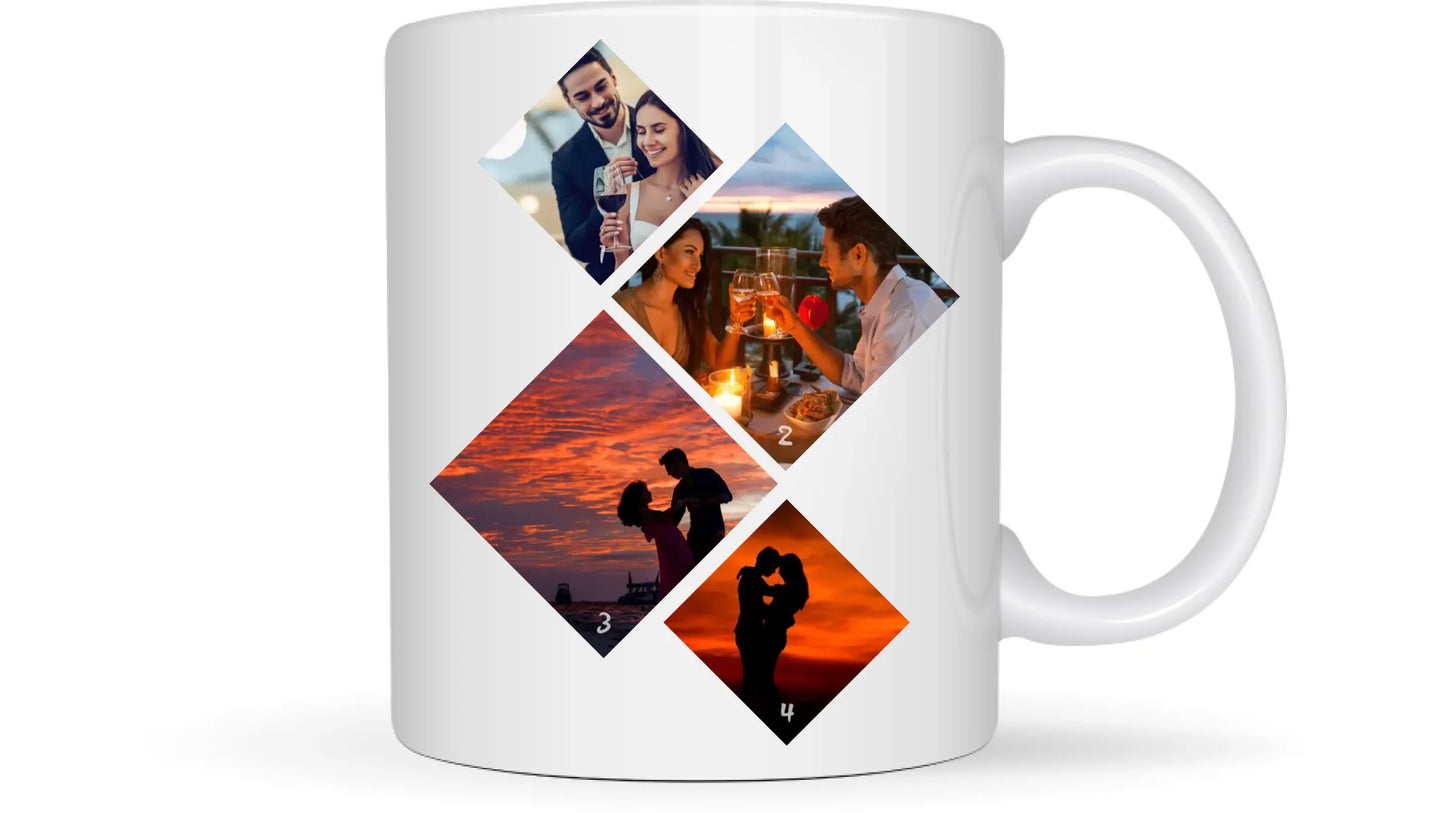 Minimalista fotókollázs - 4 kép - Fényképes bögre