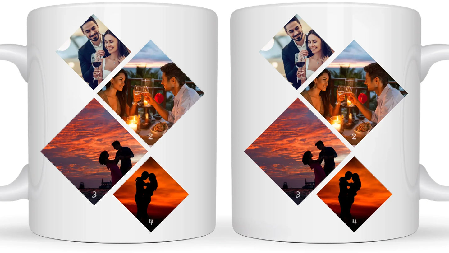 Minimalista fotókollázs - 4 kép - Fényképes bögre