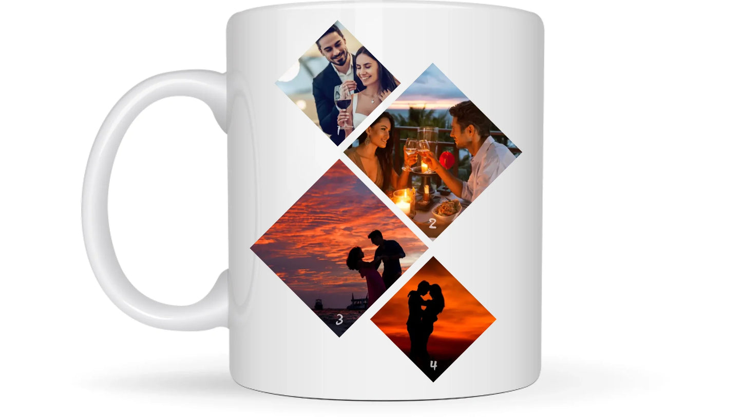 Minimalista fotókollázs - 4 kép - Fényképes bögre