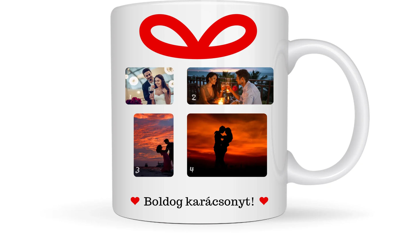 Karácsonyi ajándék fotókollázs - Ajándék Karácsonyra - Fényképes bögre
