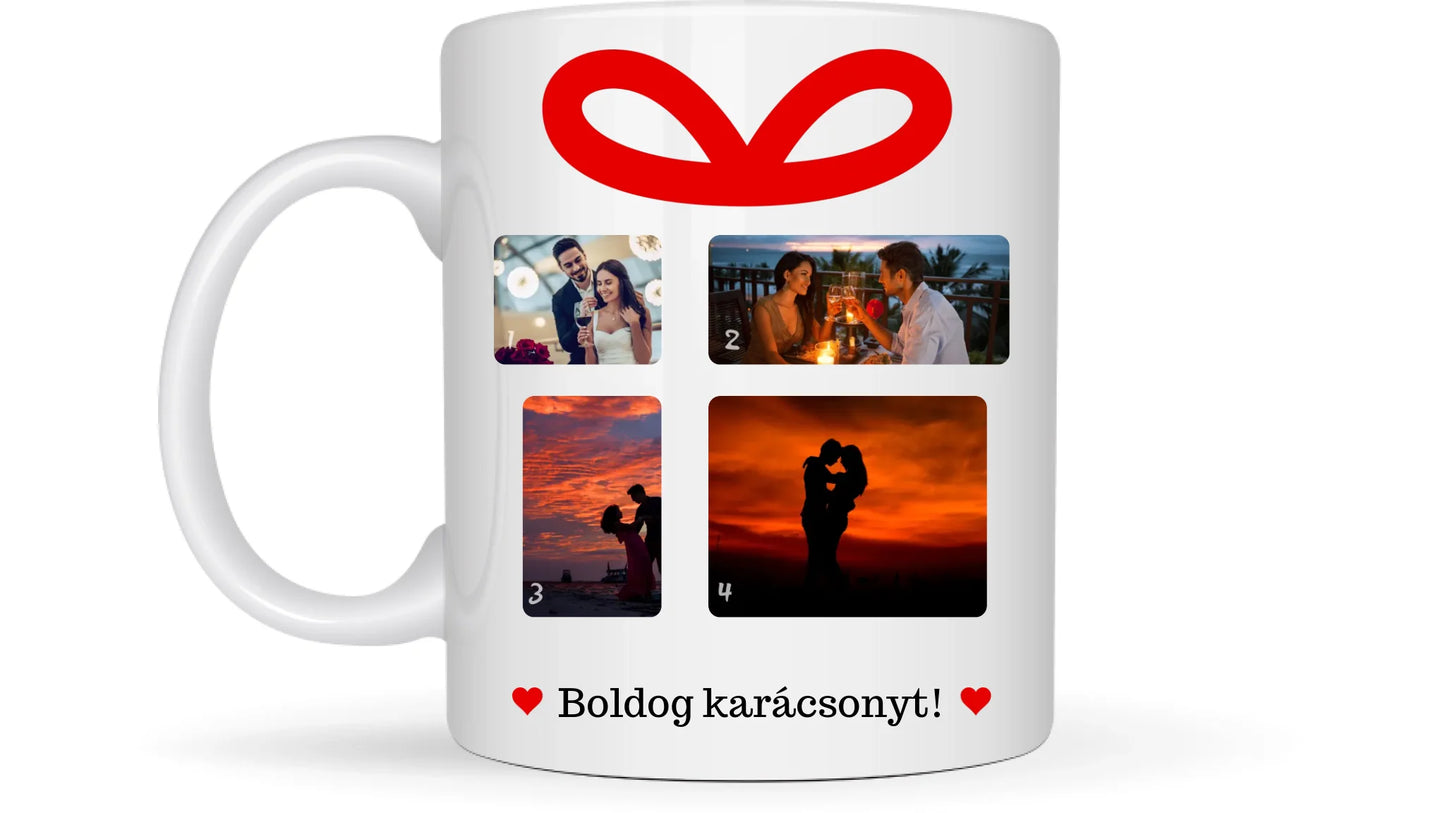 Karácsonyi ajándék fotókollázs - Ajándék Karácsonyra - Fényképes bögre