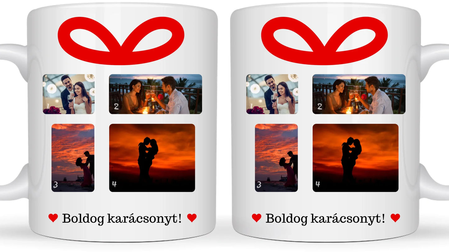 Karácsonyi ajándék fotókollázs - Ajándék Karácsonyra - Fényképes bögre