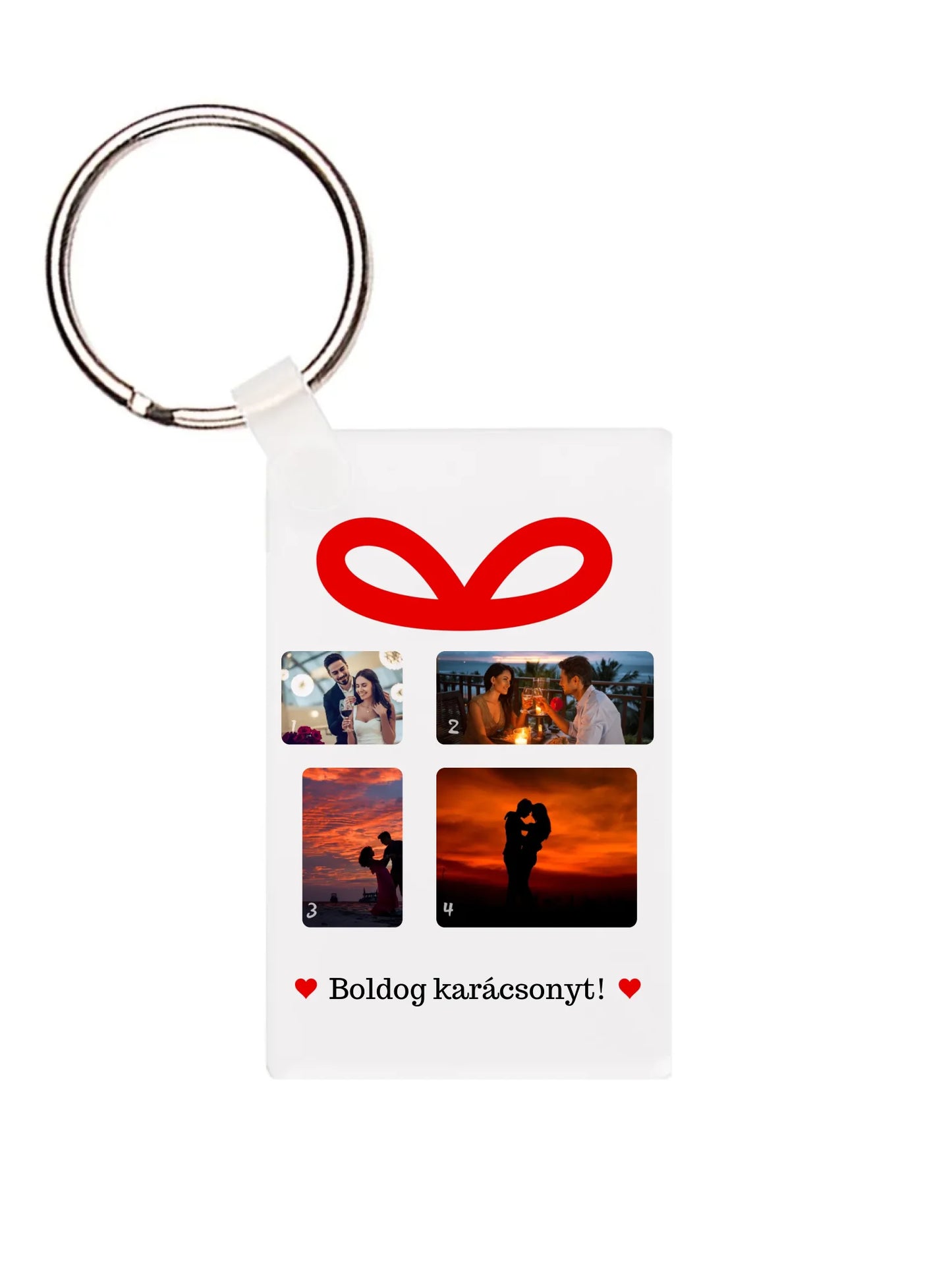 Téglalap alakú kulcstartó hátulja - álló