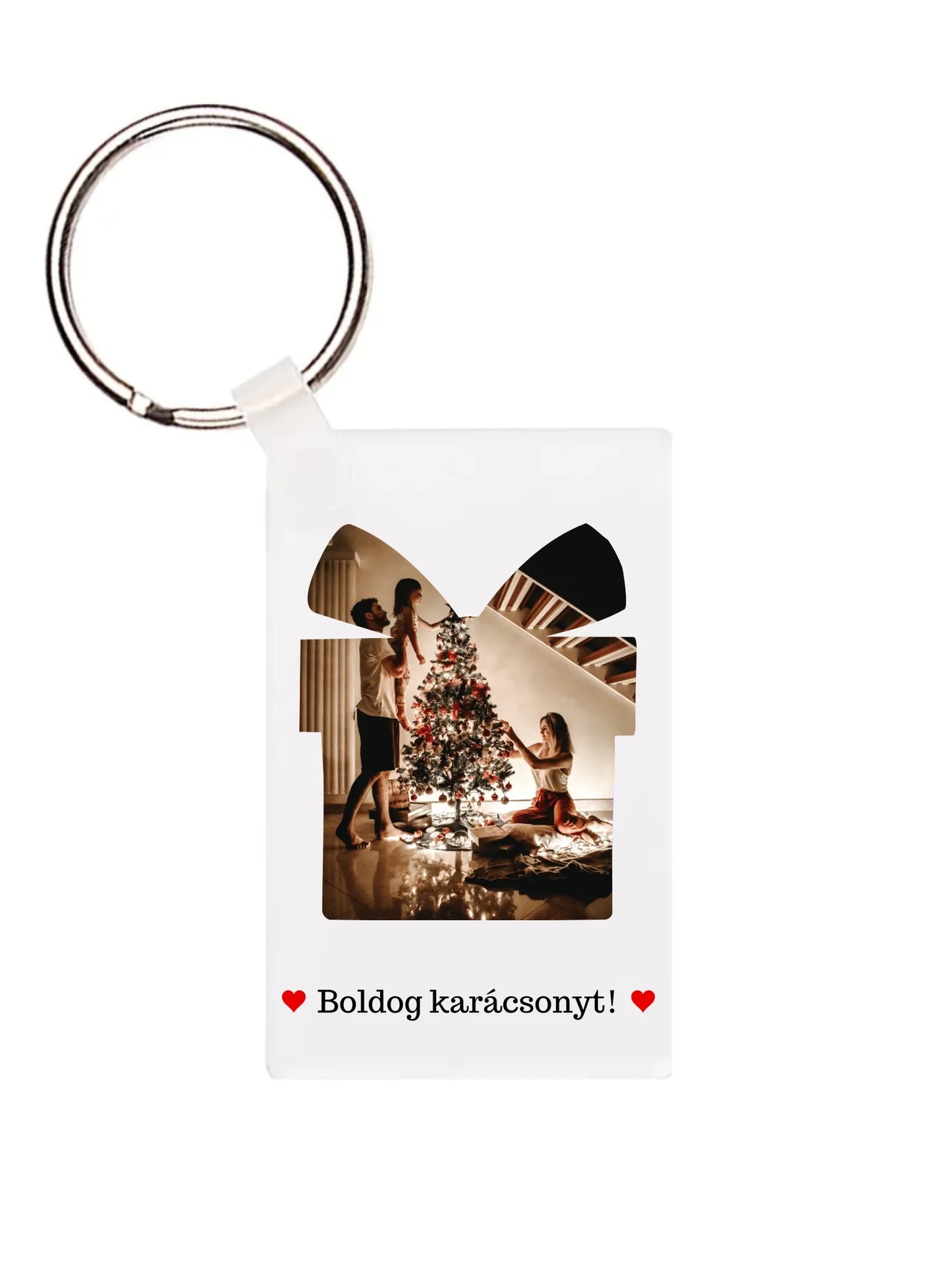 Téglalap alakú kulcstartó hátulja - álló