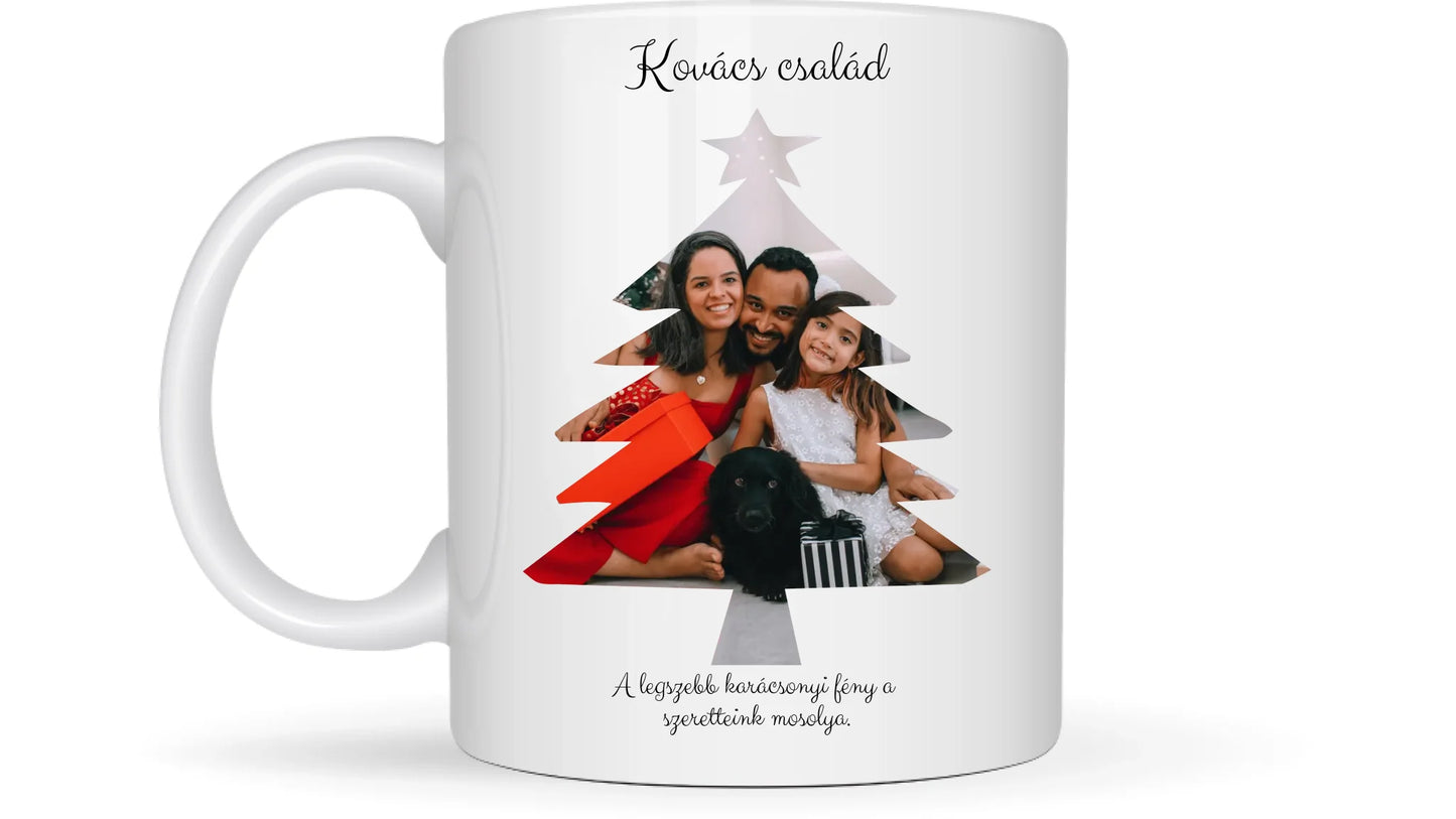 Fényképes Karácsonyfa - Ajándék Karácsonyra - Fényképes bögre