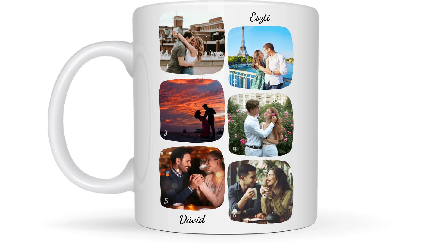 Páros fotókollázs - Ajándék Pároknak - Fényképes bögre