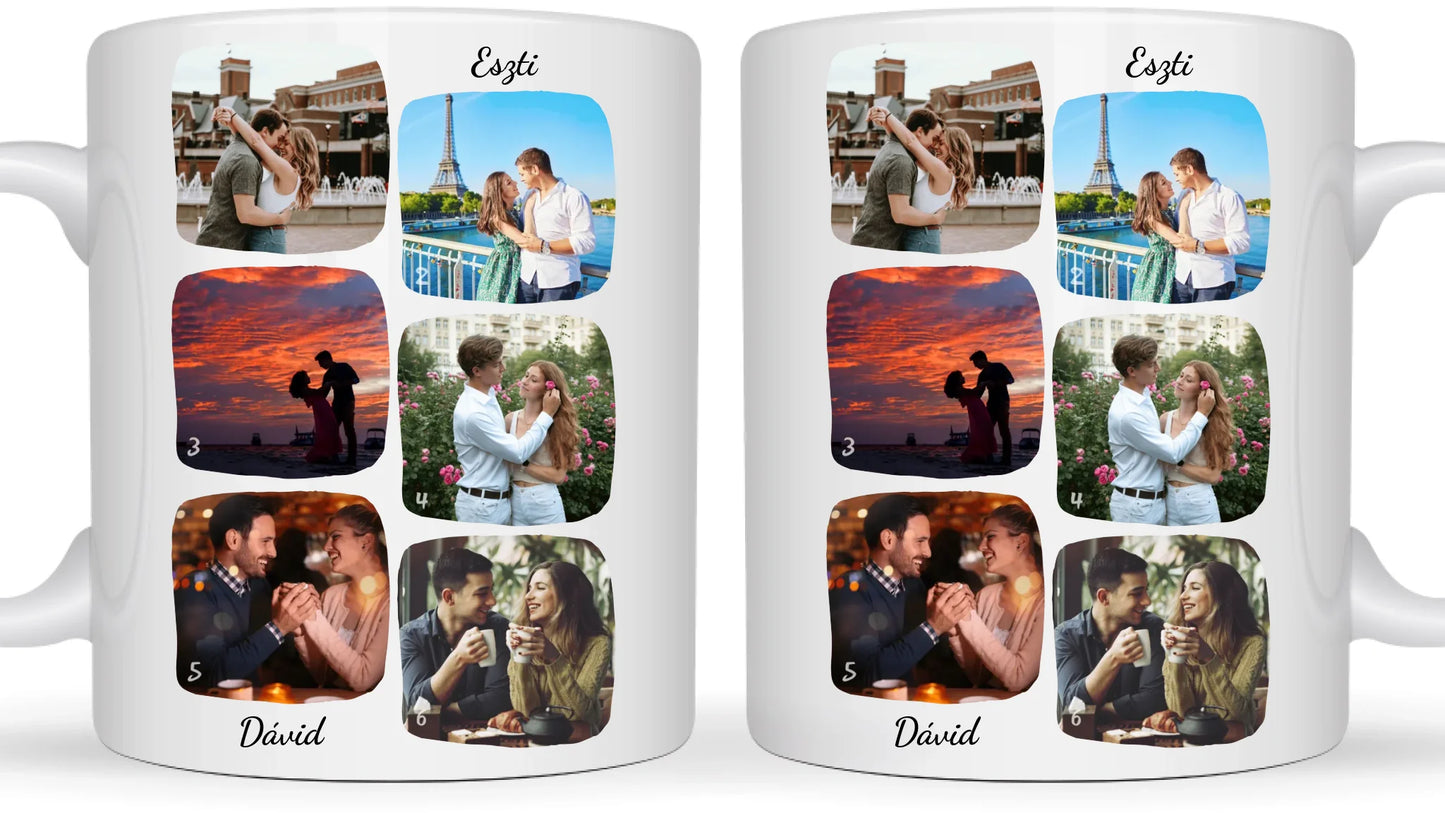 Páros fotókollázs - Ajándék Pároknak - Fényképes bögre