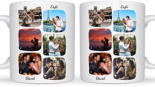 Páros fotókollázs - Ajándék Pároknak - Fényképes bögre