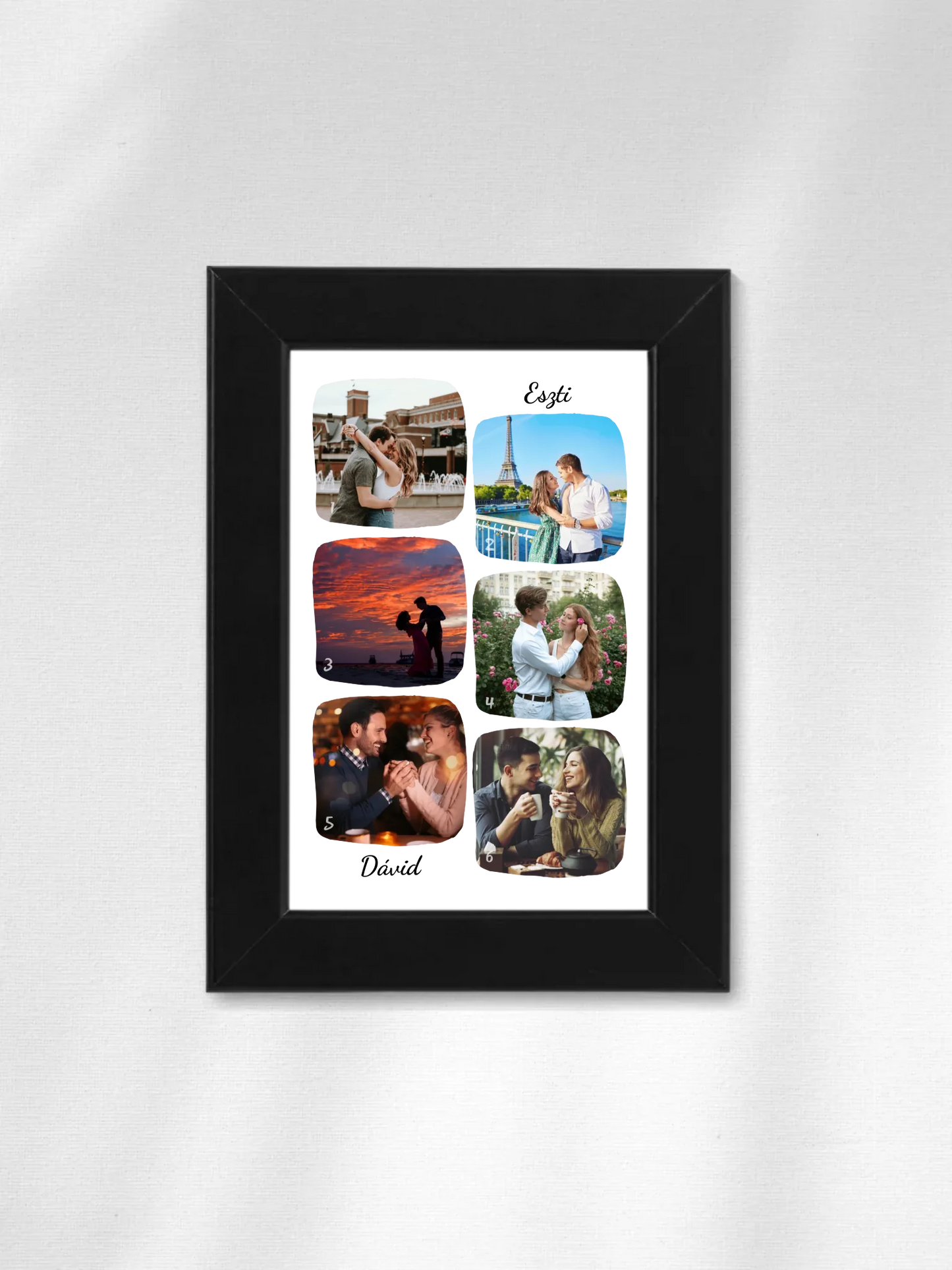 Páros fotókollázs - Ajándék Pároknak - Fényképes falikép