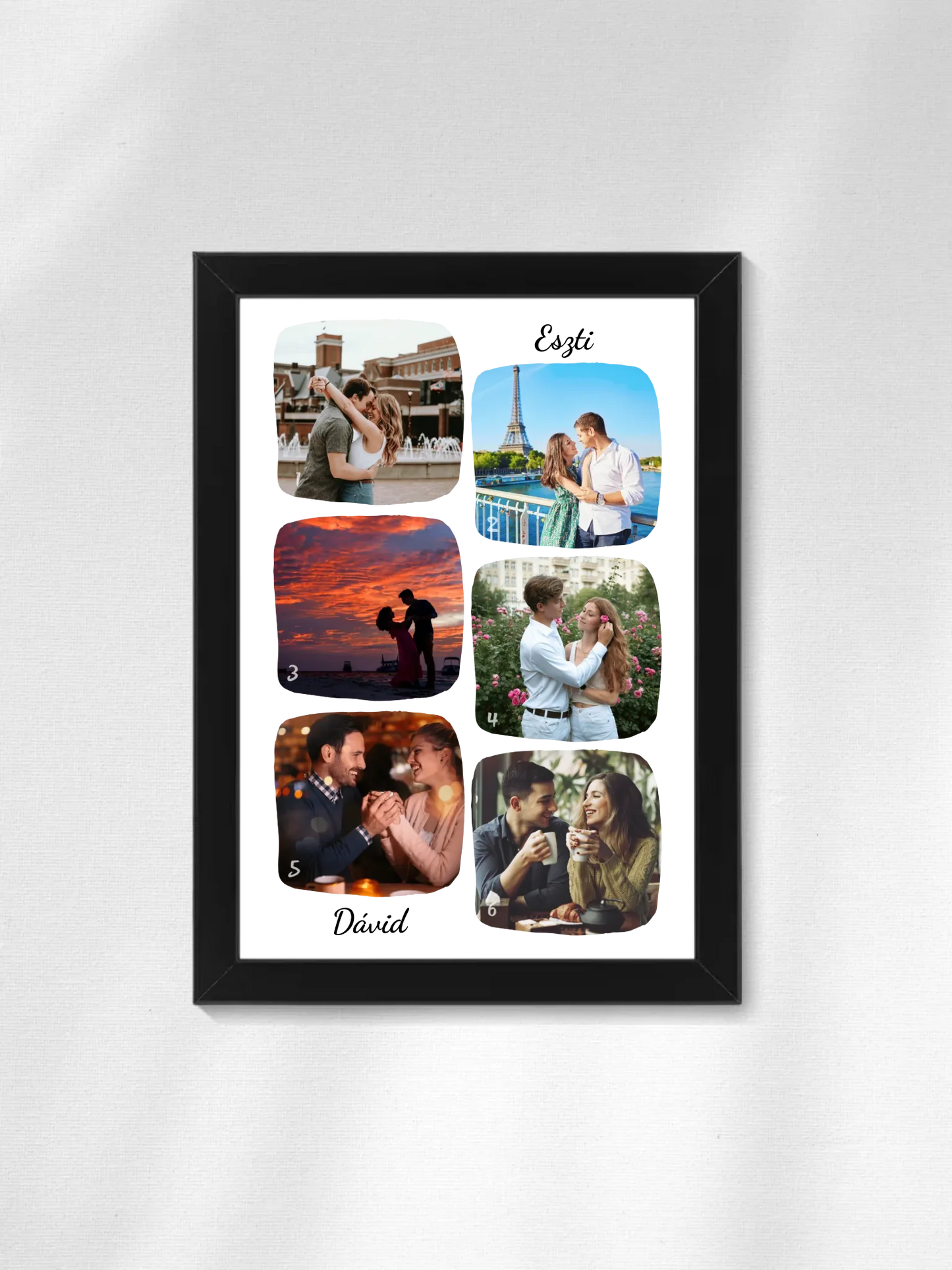 Páros fotókollázs - Ajándék Pároknak - Fényképes falikép