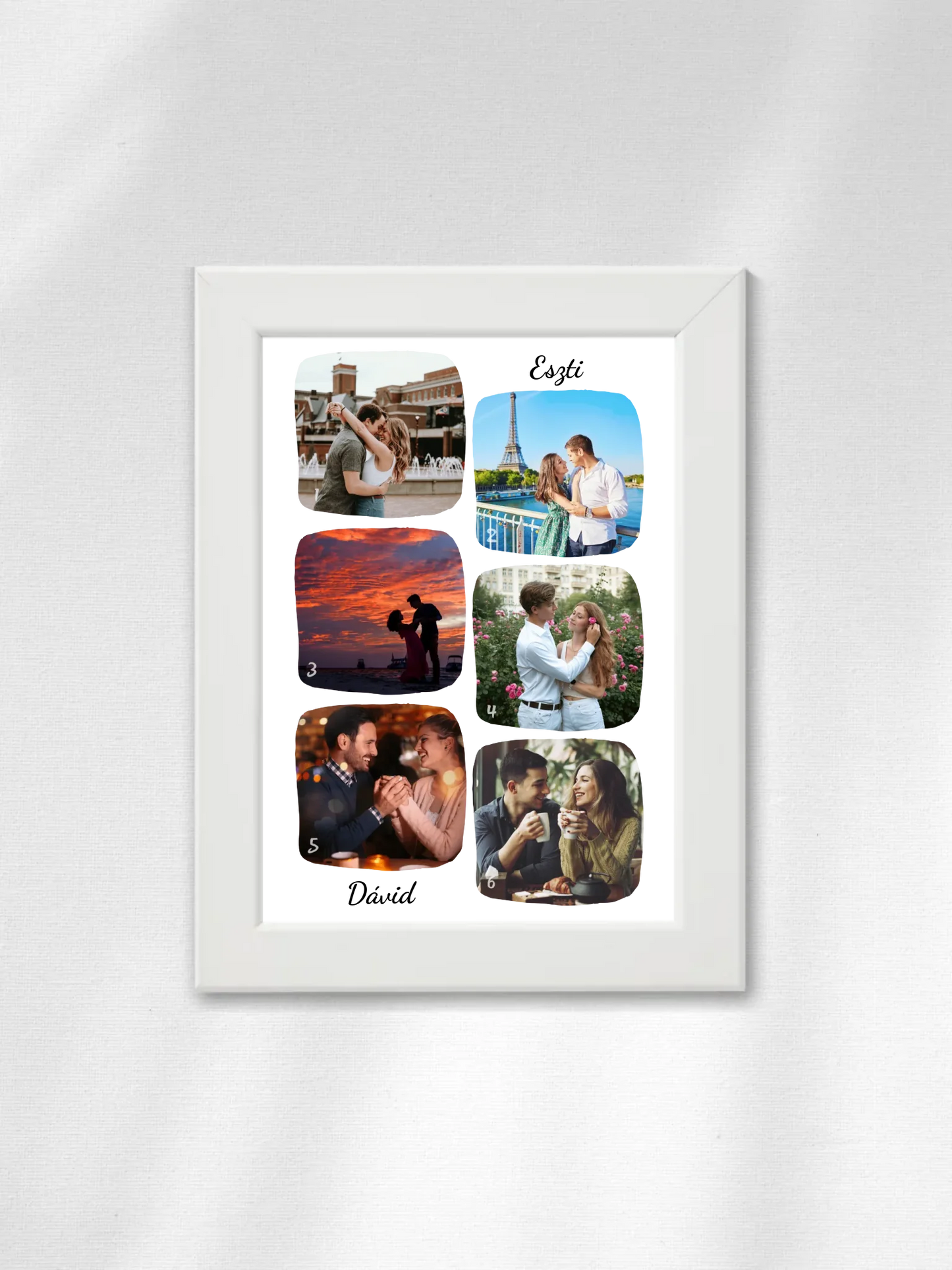 Páros fotókollázs - Ajándék Pároknak - Fényképes falikép