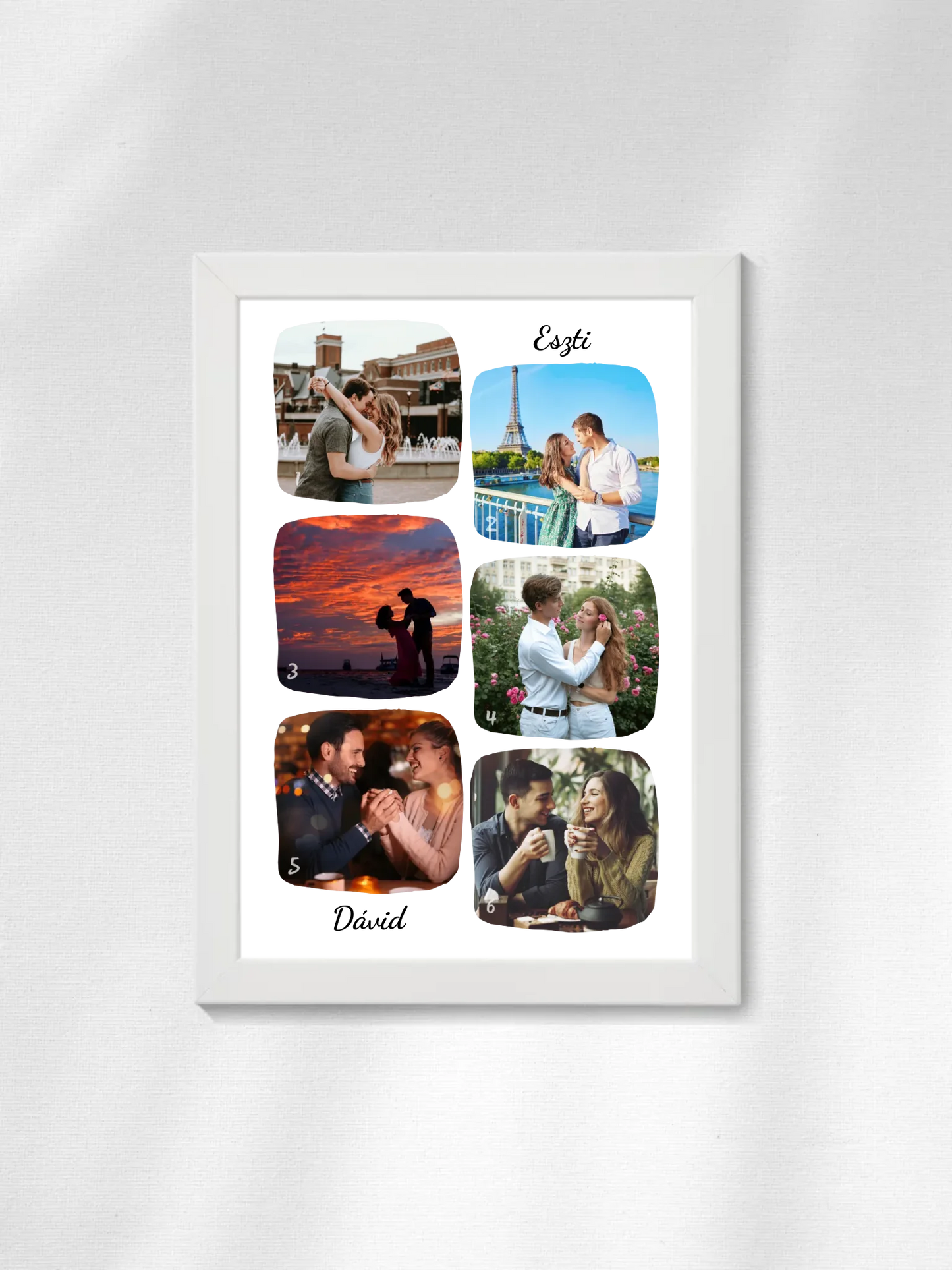 Páros fotókollázs - Ajándék Pároknak - Fényképes falikép