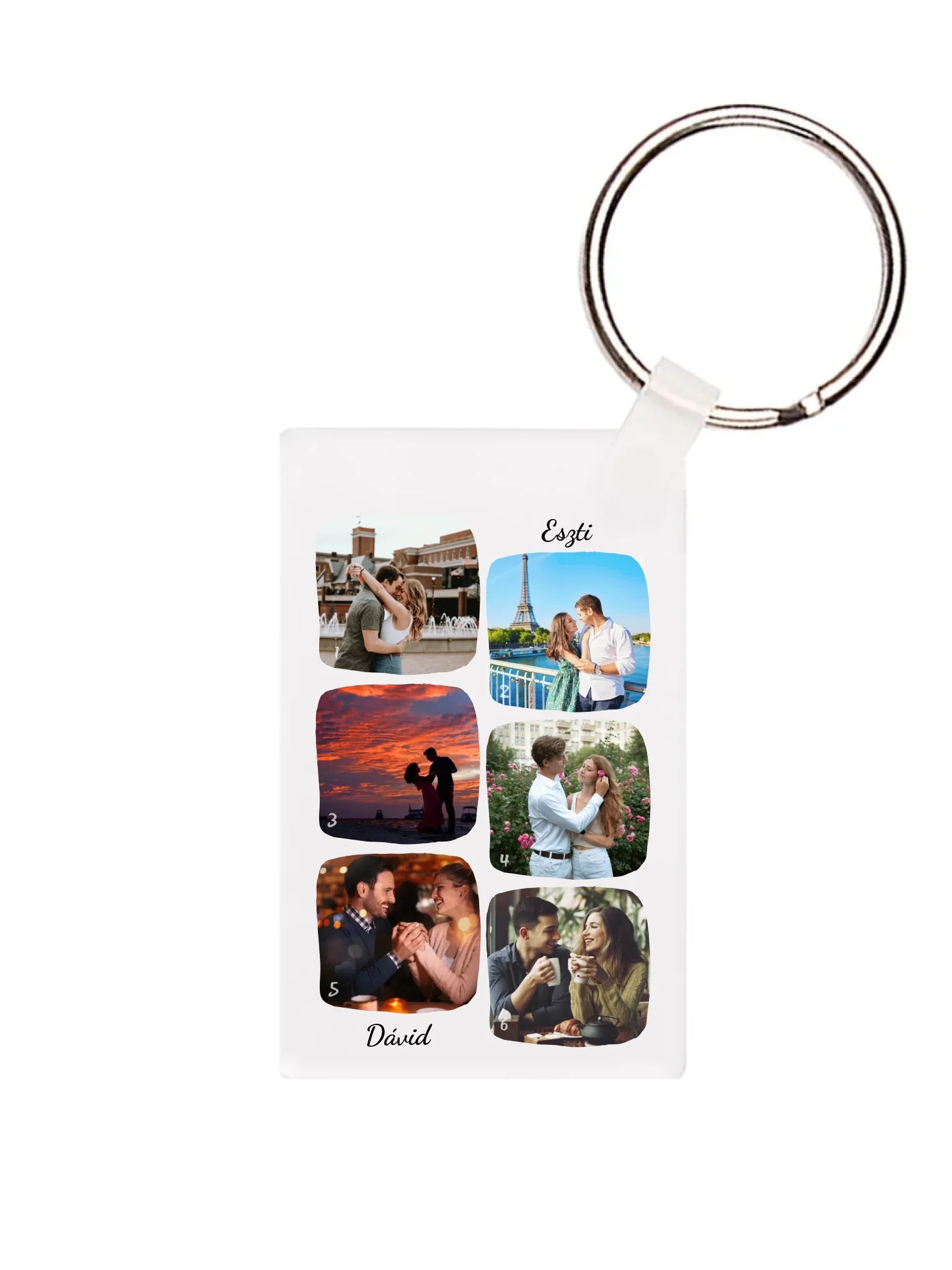 Téglalap alakú kulcstartó eleje - álló