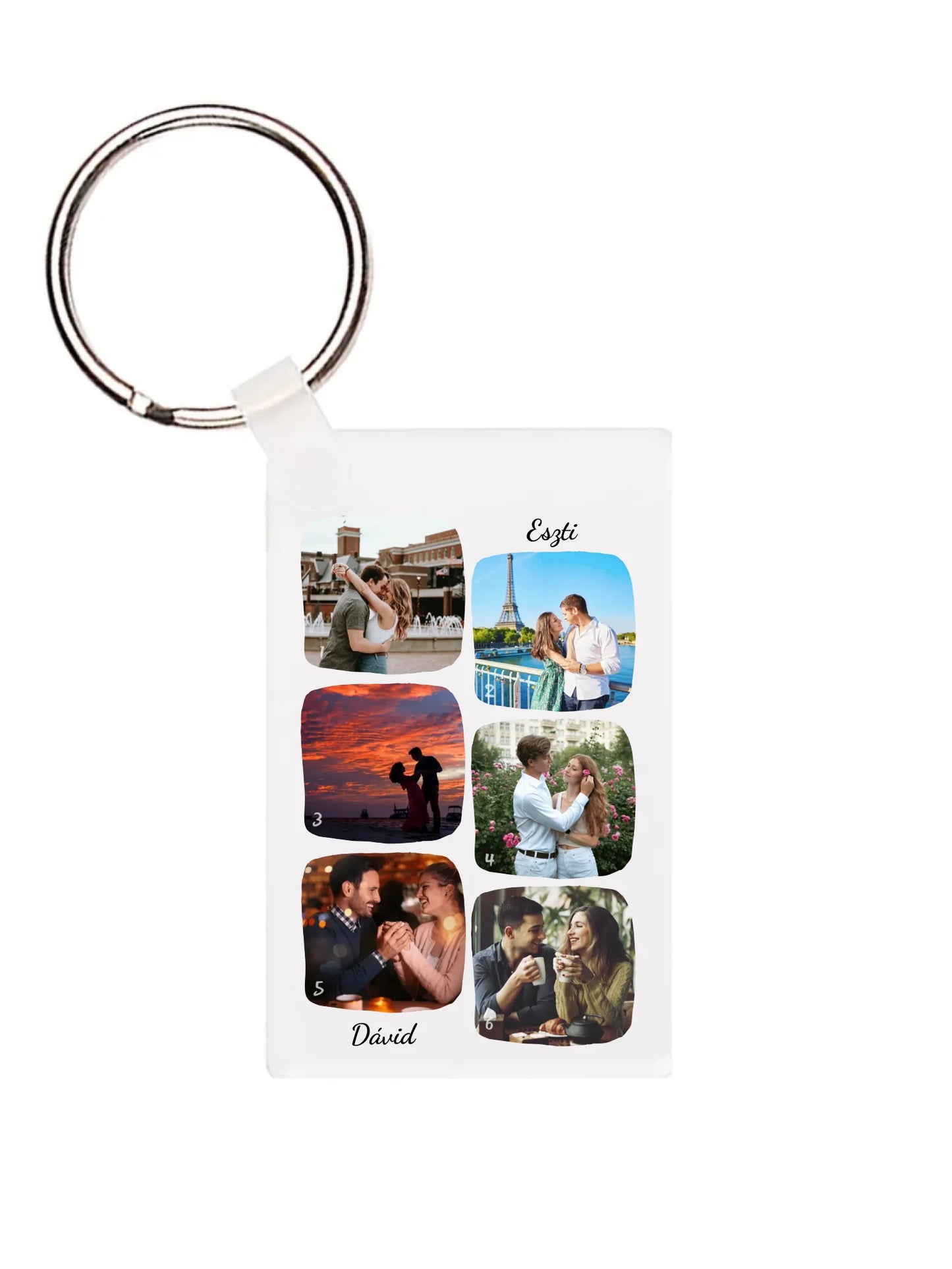 Téglalap alakú kulcstartó hátulja - álló