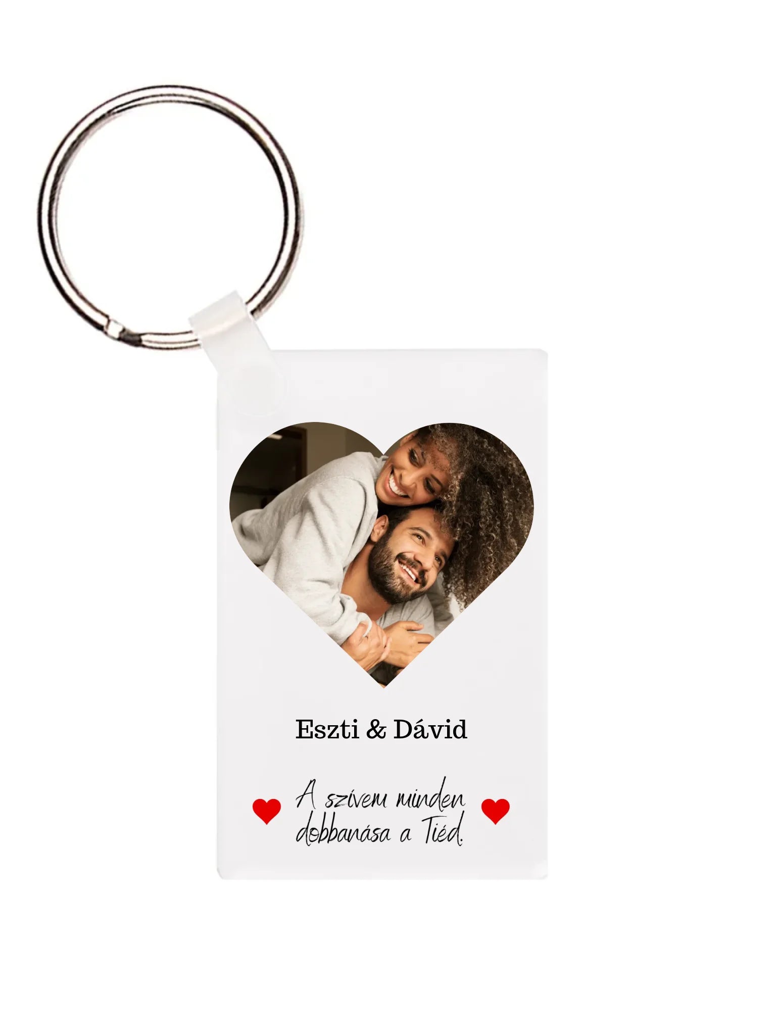 Téglalap alakú kulcstartó hátulja - álló