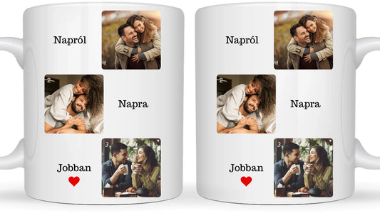 Napról, napra jobban fotókollázs - Ajándék Pároknak - Fényképes bögre