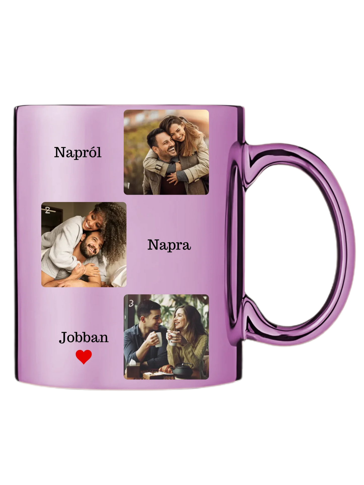 Napról, napra jobban fotókollázs - Ajándék Pároknak - Fényképes bögre