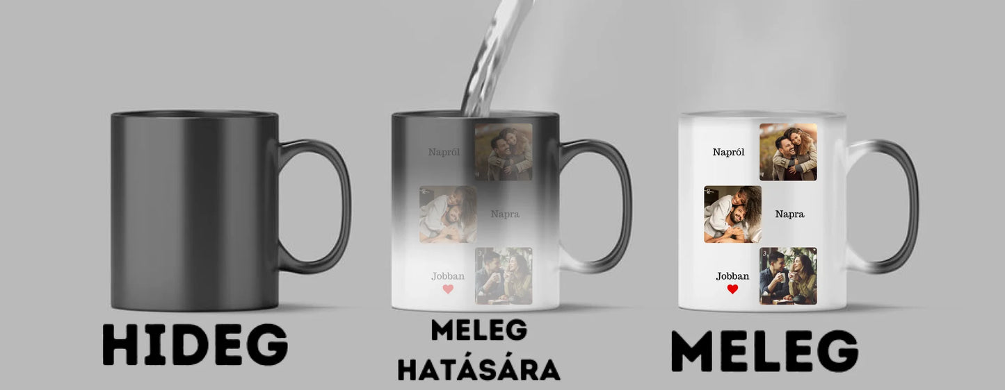 Napról, napra jobban fotókollázs - Ajándék Pároknak - Fényképes bögre