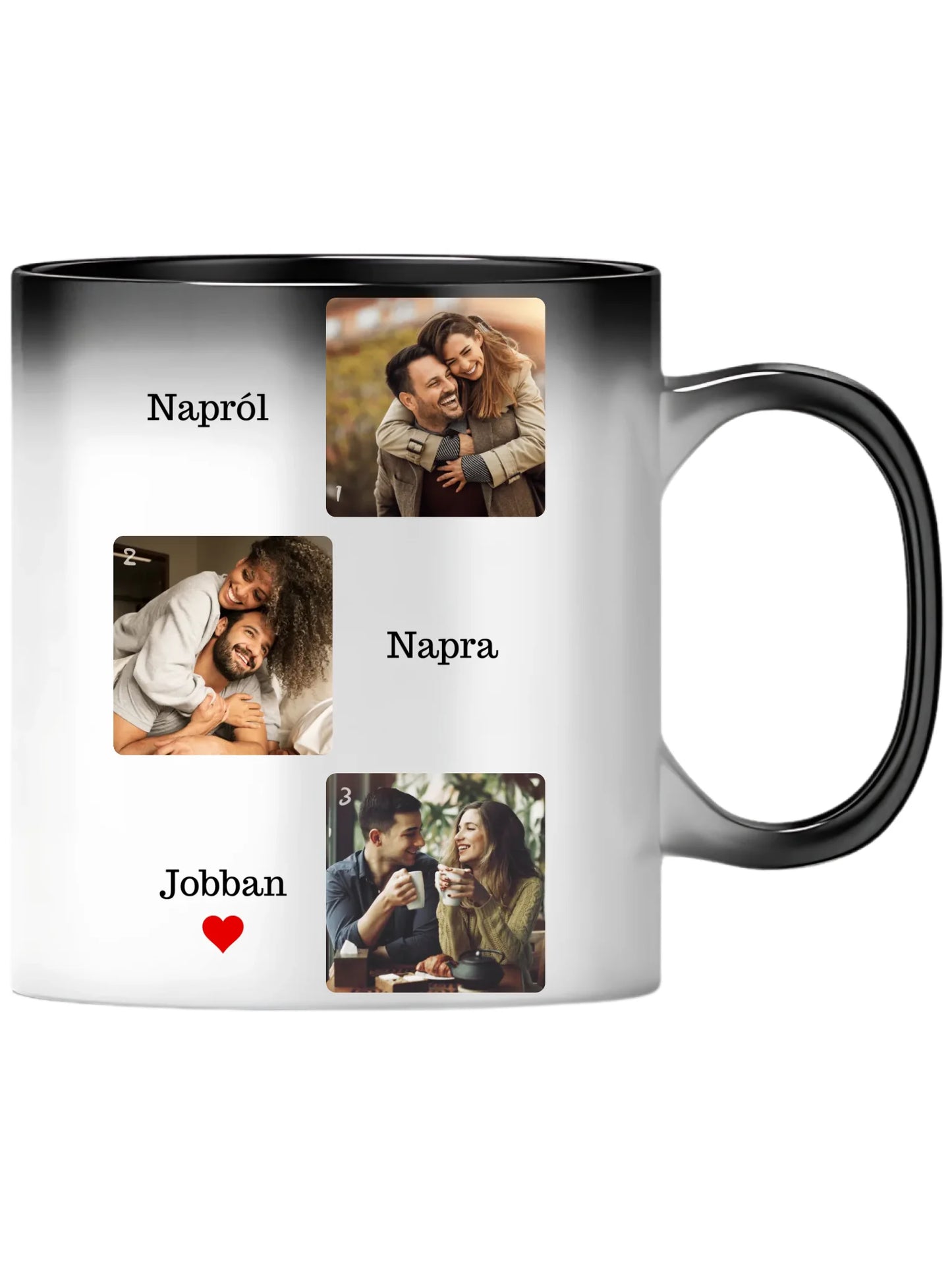 Napról, napra jobban fotókollázs - Ajándék Pároknak - Fényképes bögre