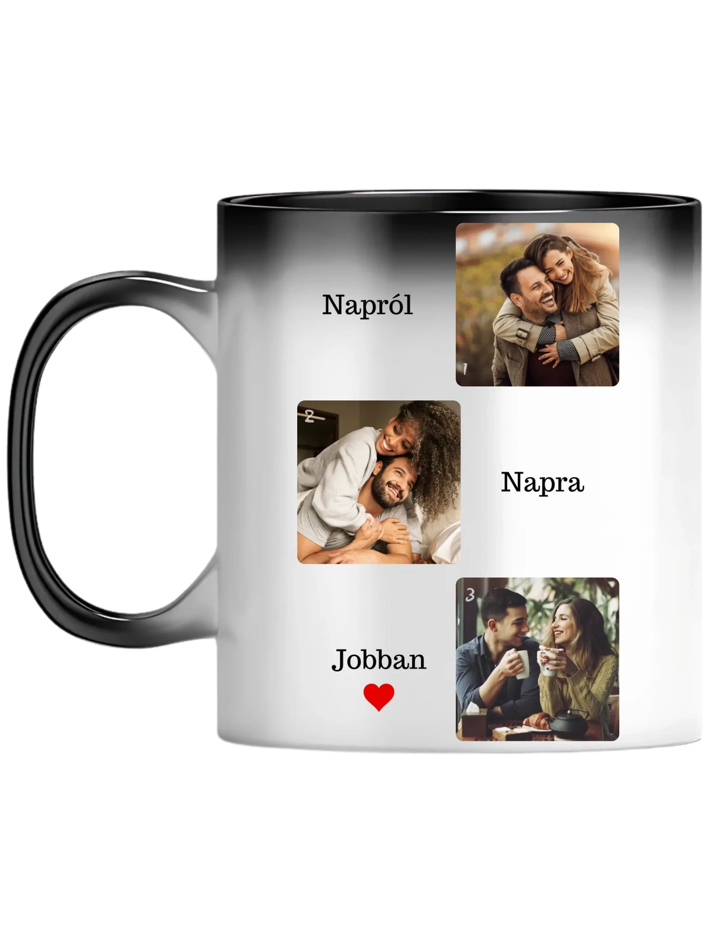 Napról, napra jobban fotókollázs - Ajándék Pároknak - Fényképes bögre