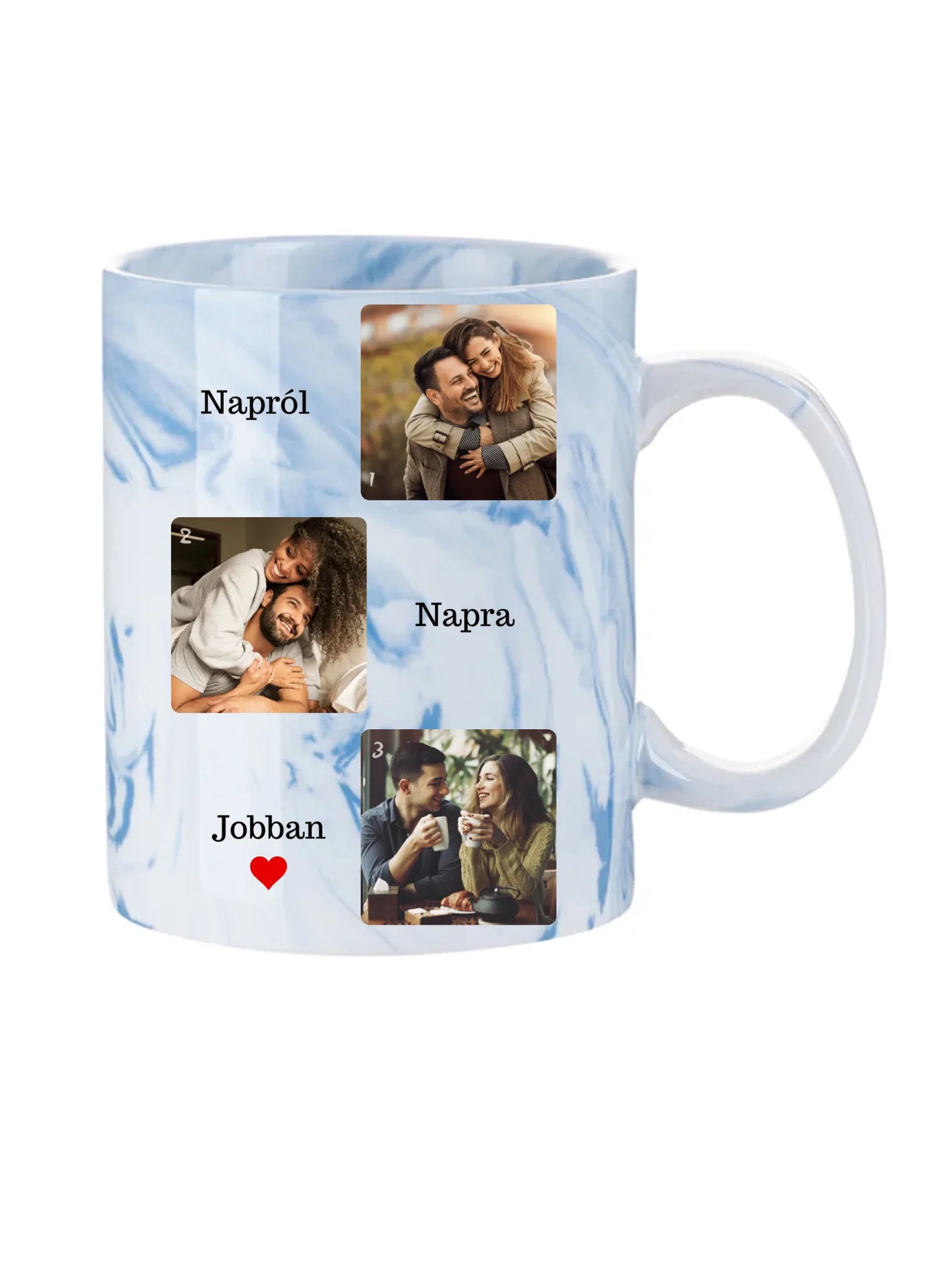 Napról, napra jobban fotókollázs - Ajándék Pároknak - Fényképes bögre