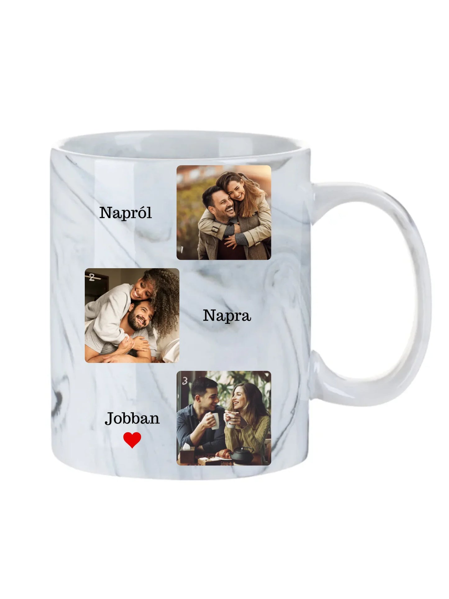 Napról, napra jobban fotókollázs - Ajándék Pároknak - Fényképes bögre