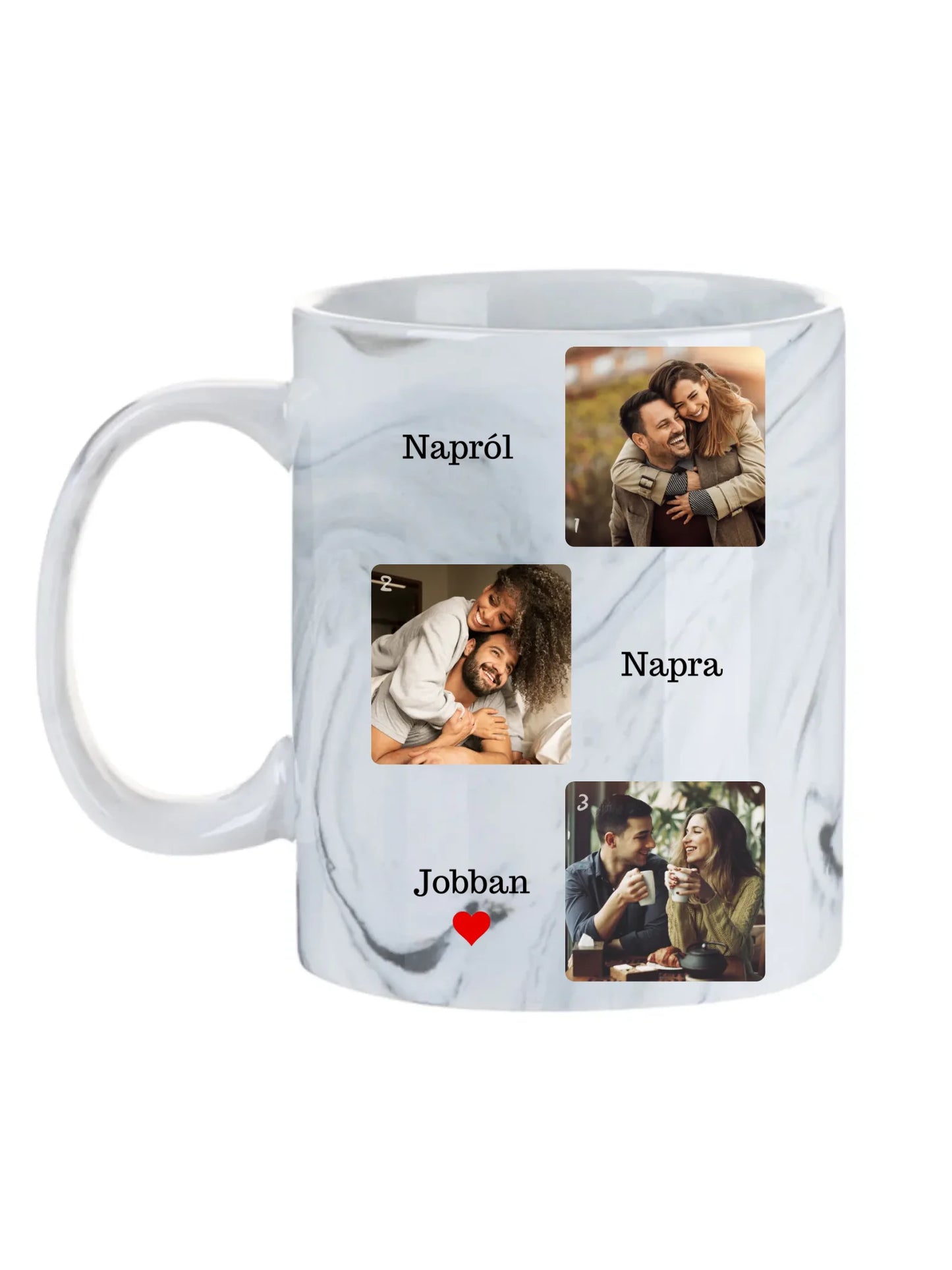 Napról, napra jobban fotókollázs - Ajándék Pároknak - Fényképes bögre