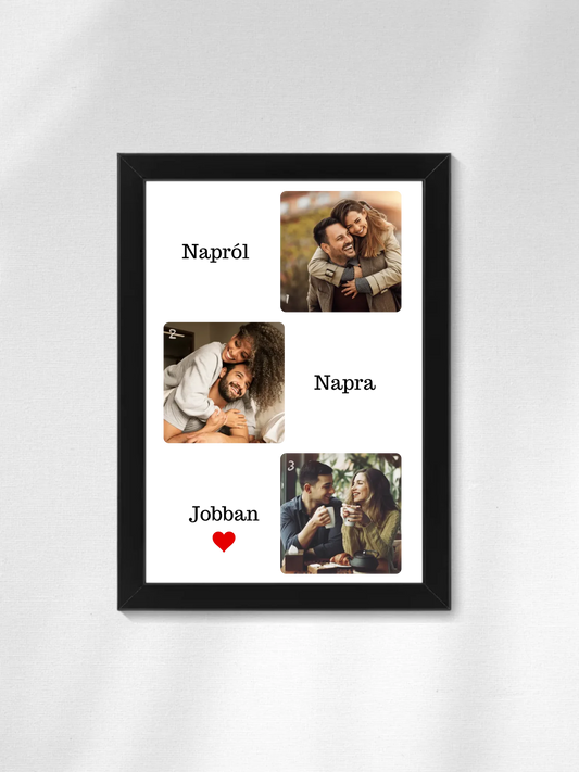 Napról, napra jobban fotókollázs - Ajándék Pároknak - Fényképes falikép