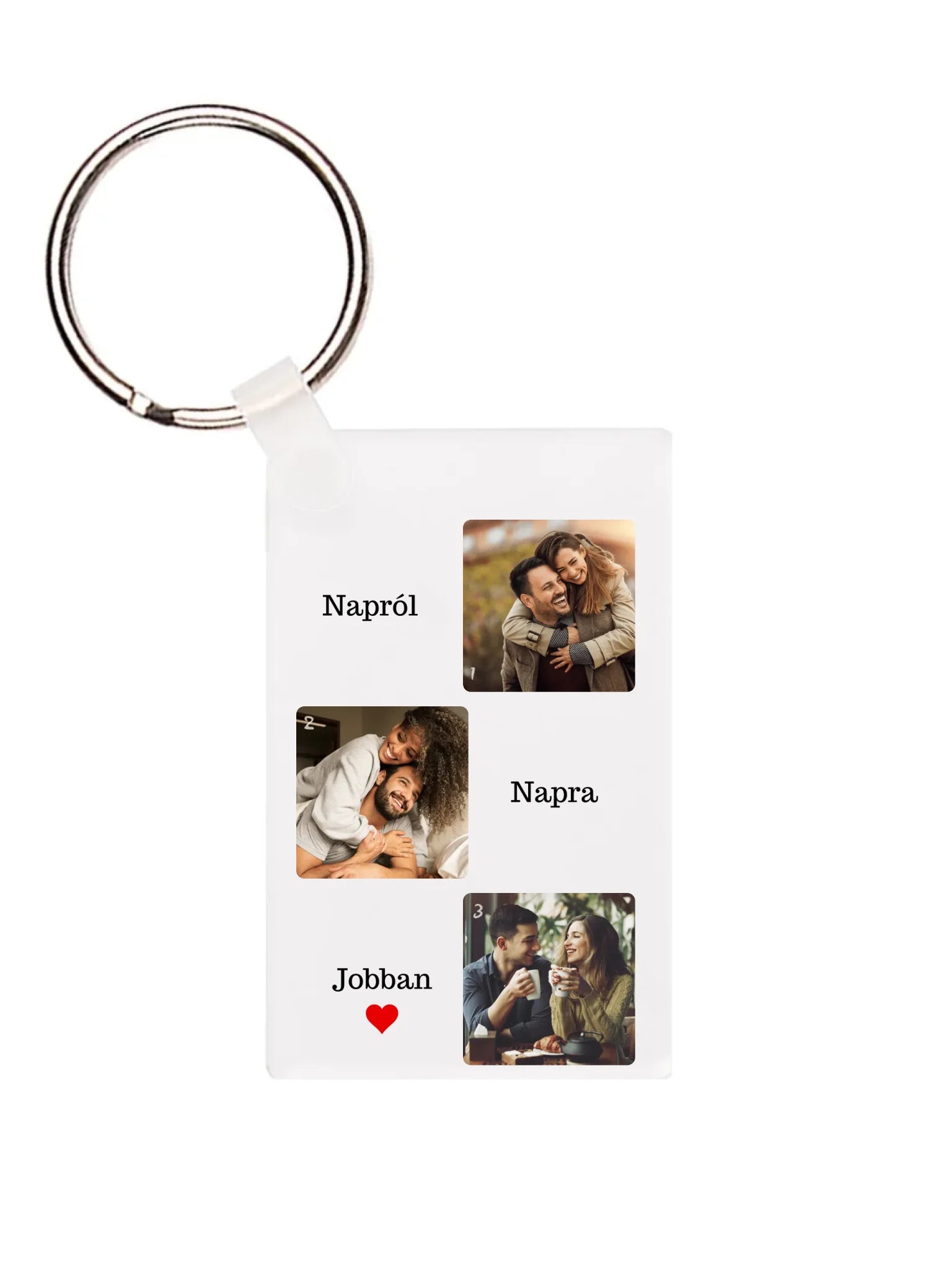 Téglalap alakú kulcstartó hátulja - álló