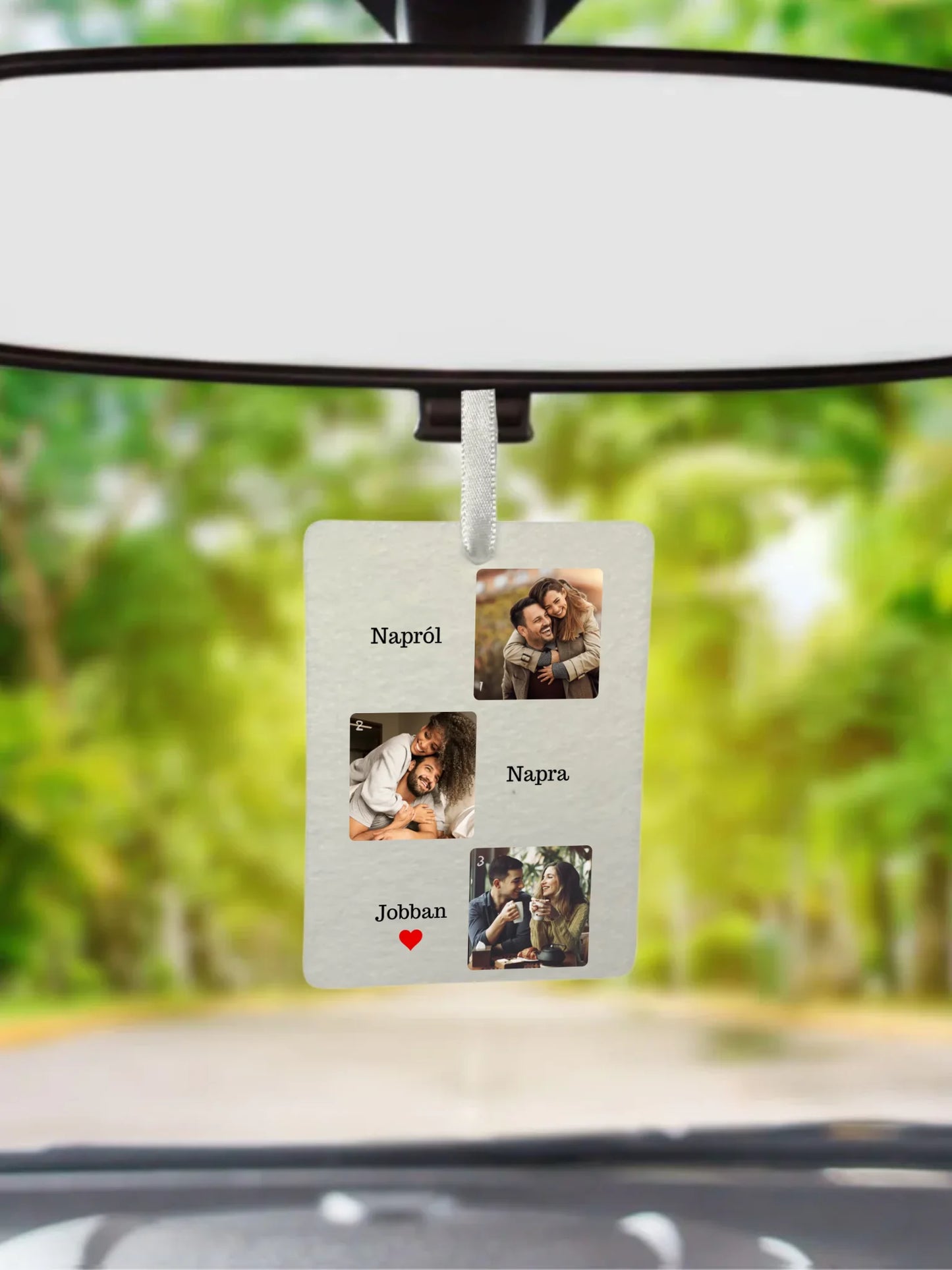 Napról, napra jobban fotókollázs - Ajándék Pároknak - Fényképes autóillatosító