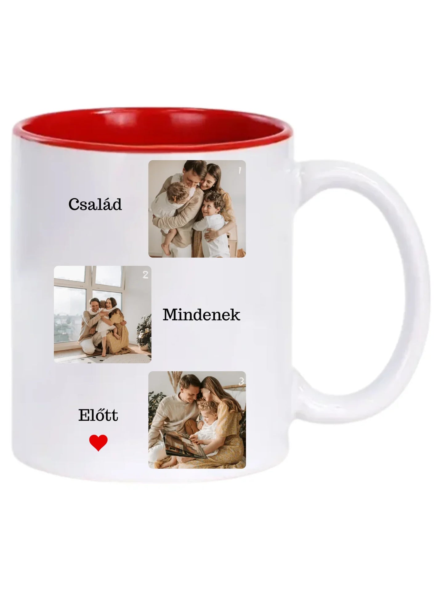 Család mindenek előtt fotókollázs - Ajándék Családnak - Fényképes bögre