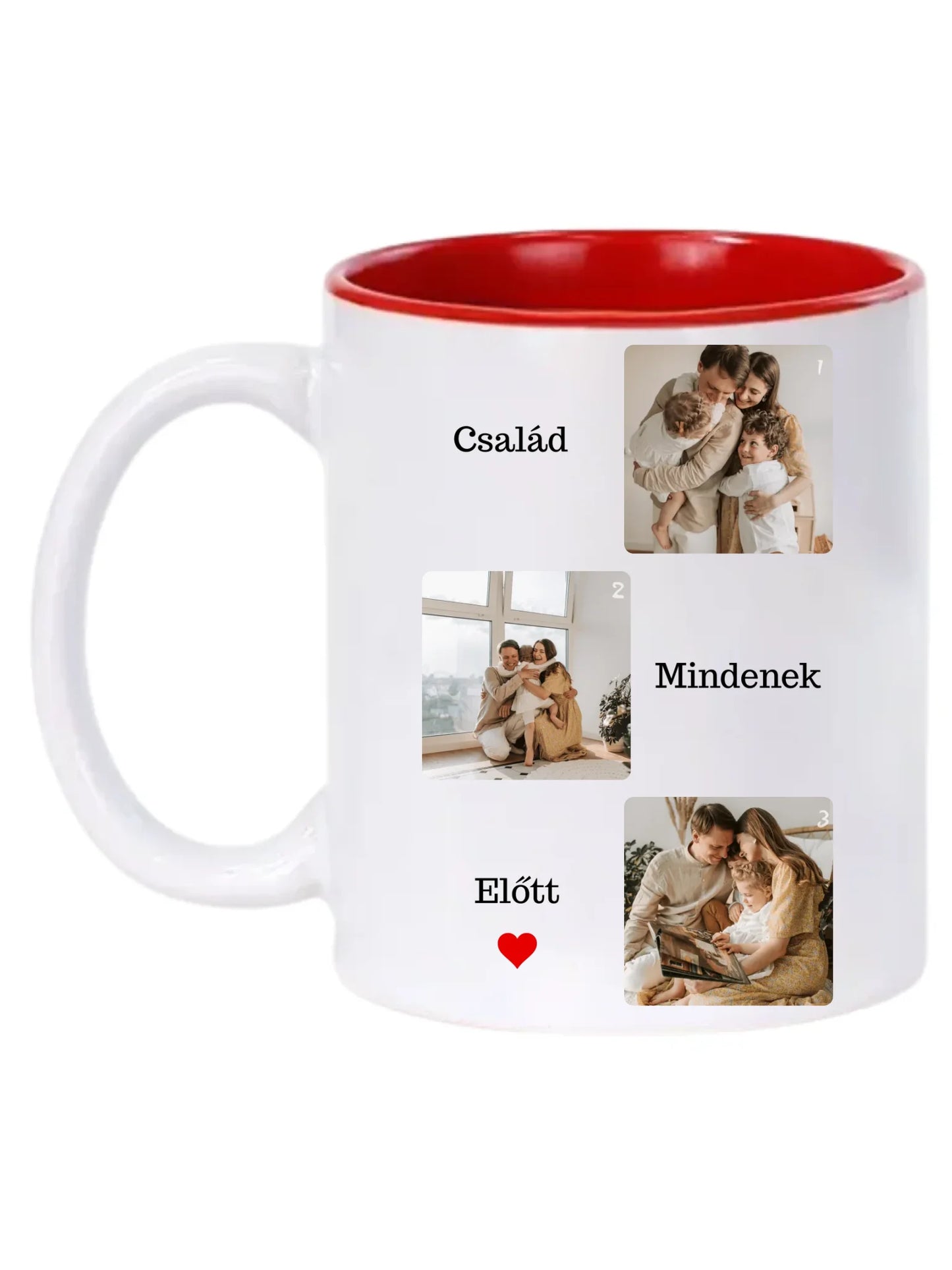 Család mindenek előtt fotókollázs - Ajándék Családnak - Fényképes bögre