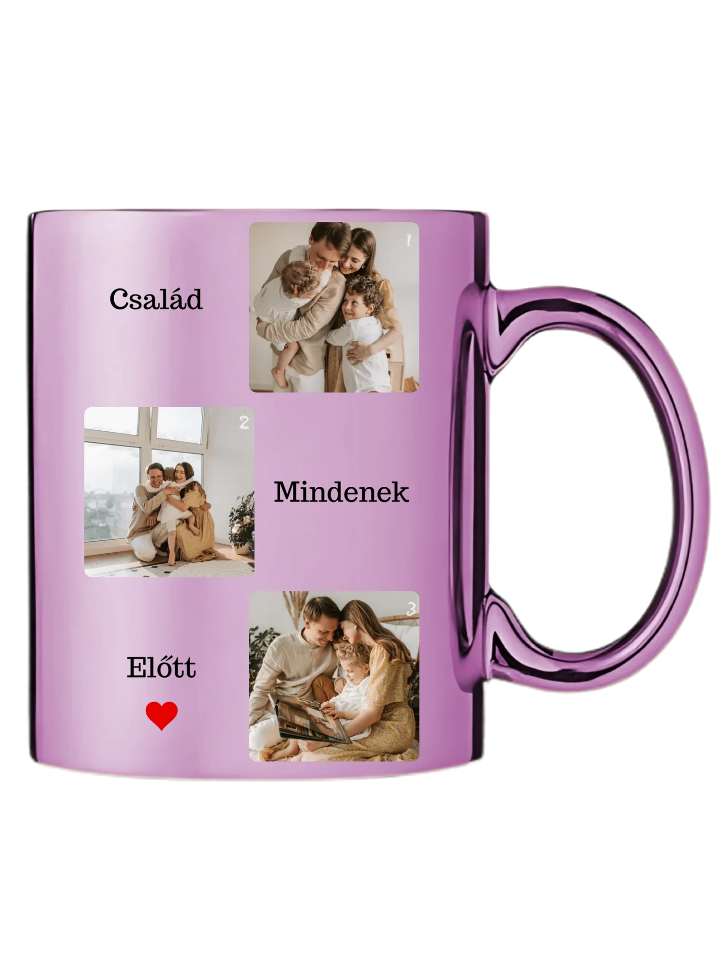 Család mindenek előtt fotókollázs - Ajándék Családnak - Fényképes bögre