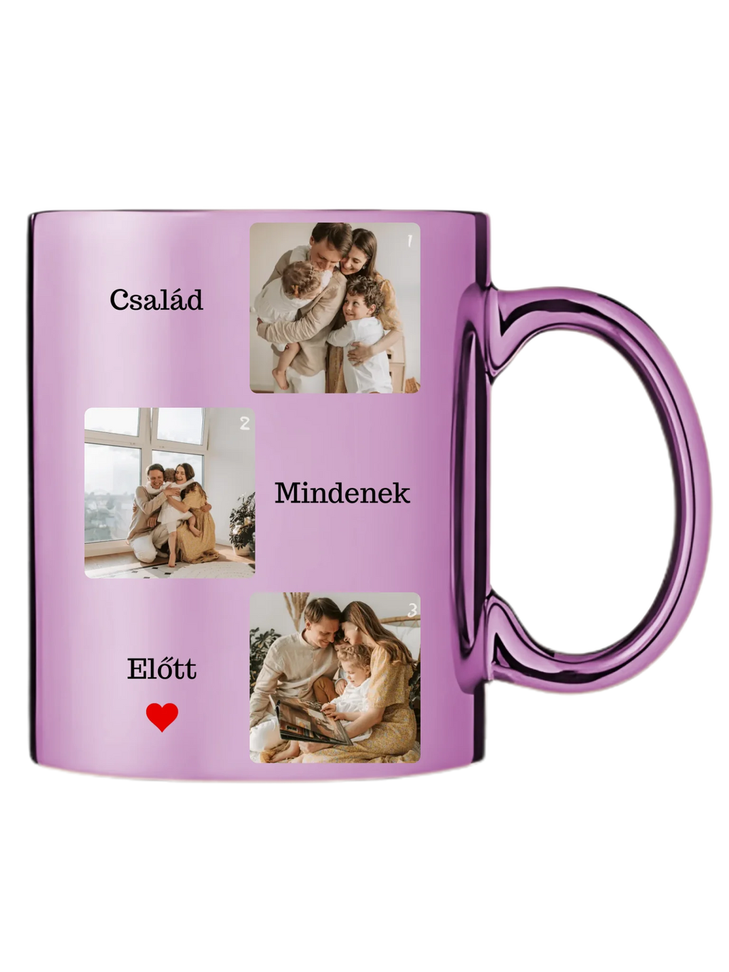 Család mindenek előtt fotókollázs - Ajándék Családnak - Fényképes bögre