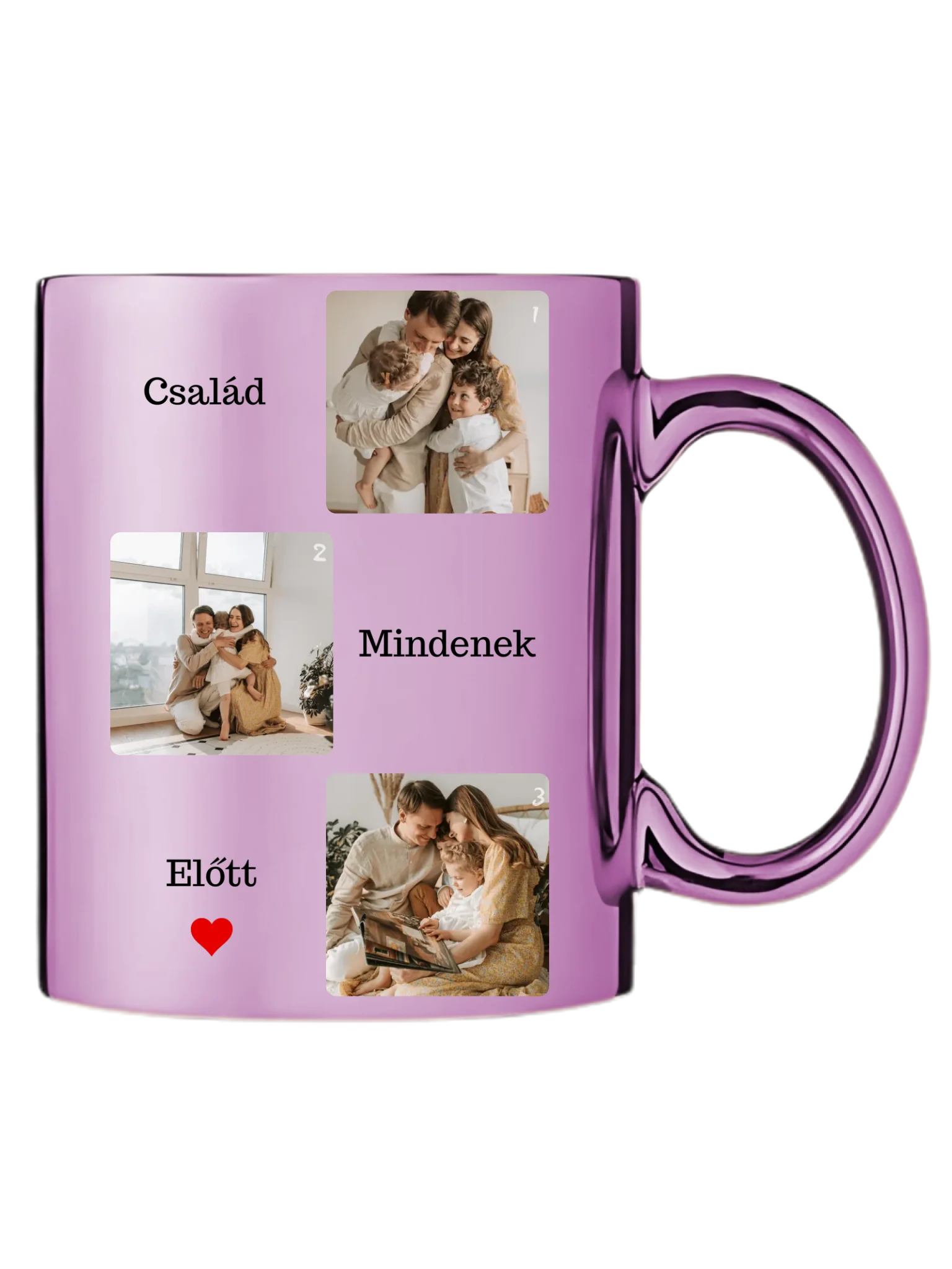Család mindenek előtt fotókollázs - Ajándék Családnak - Fényképes bögre