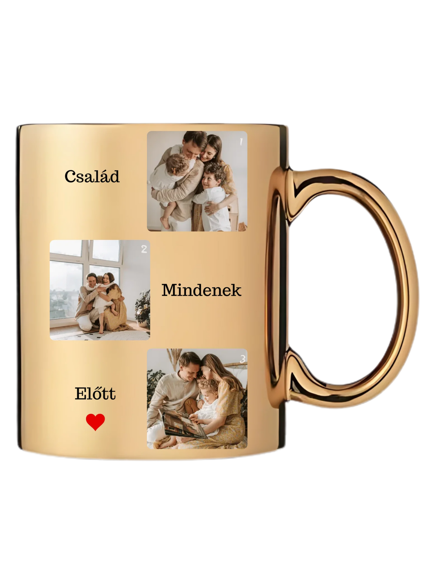 Család mindenek előtt fotókollázs - Ajándék Családnak - Fényképes bögre