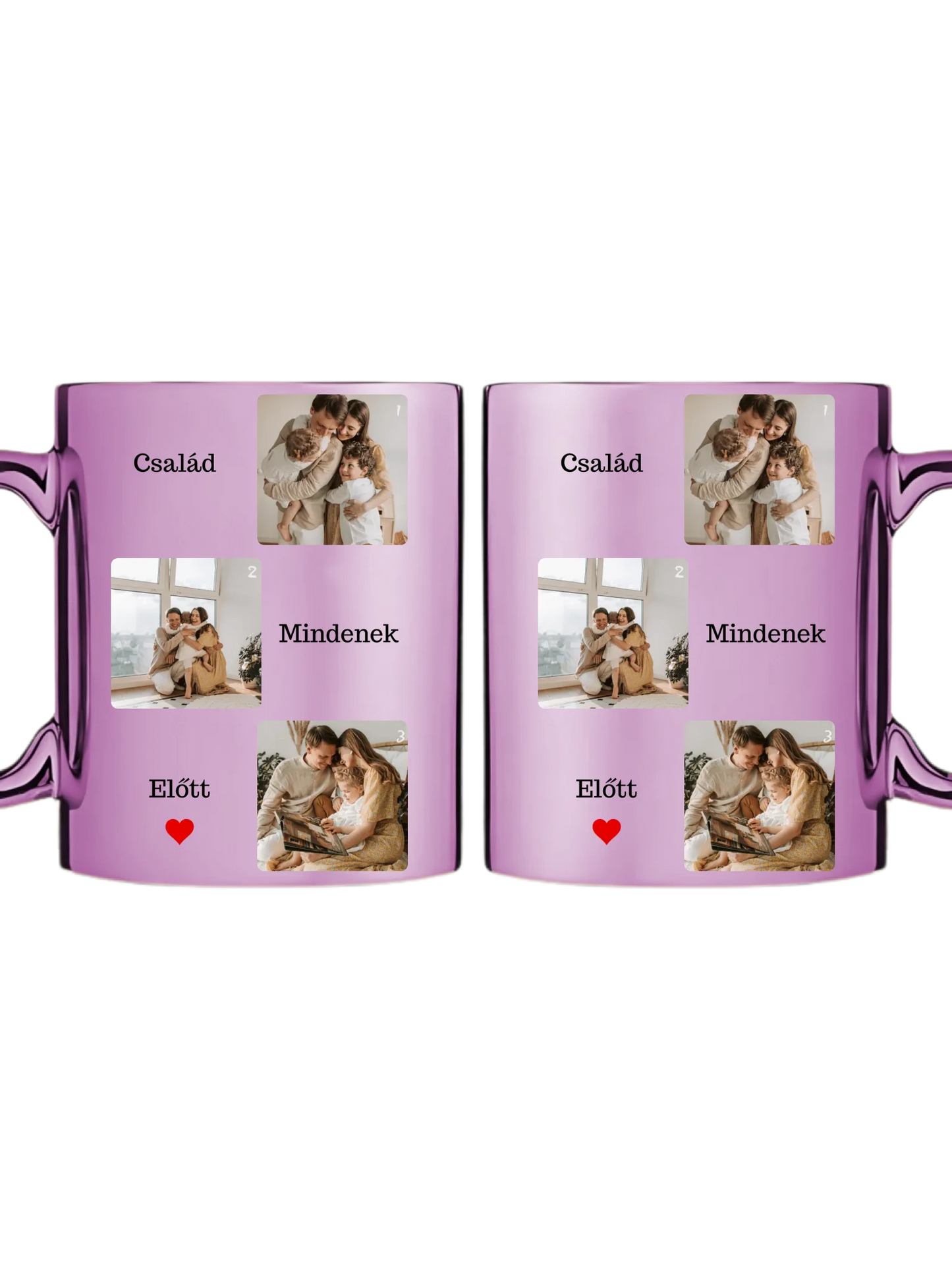 Család mindenek előtt fotókollázs - Ajándék Családnak - Fényképes bögre