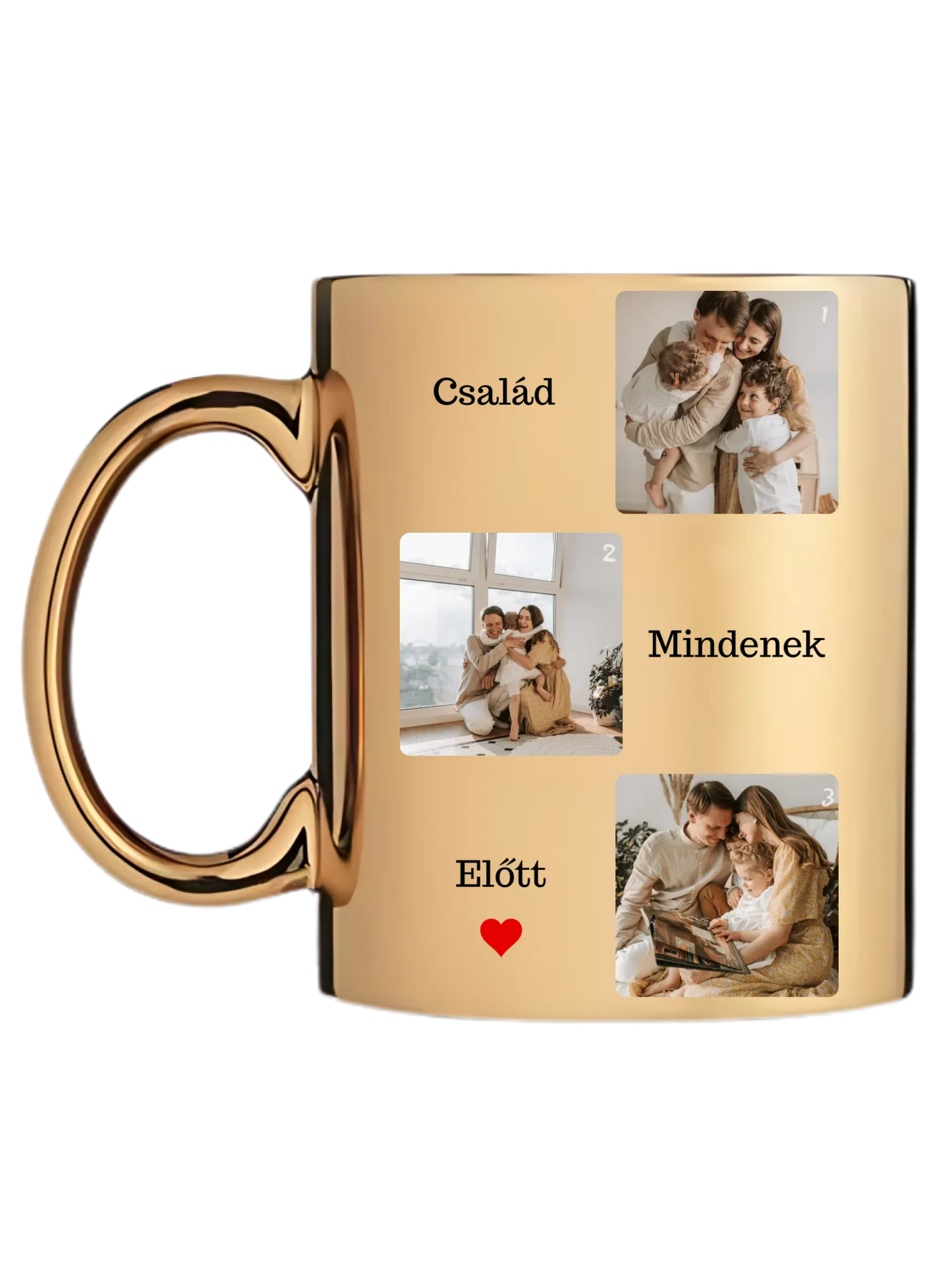Család mindenek előtt fotókollázs - Ajándék Családnak - Fényképes bögre