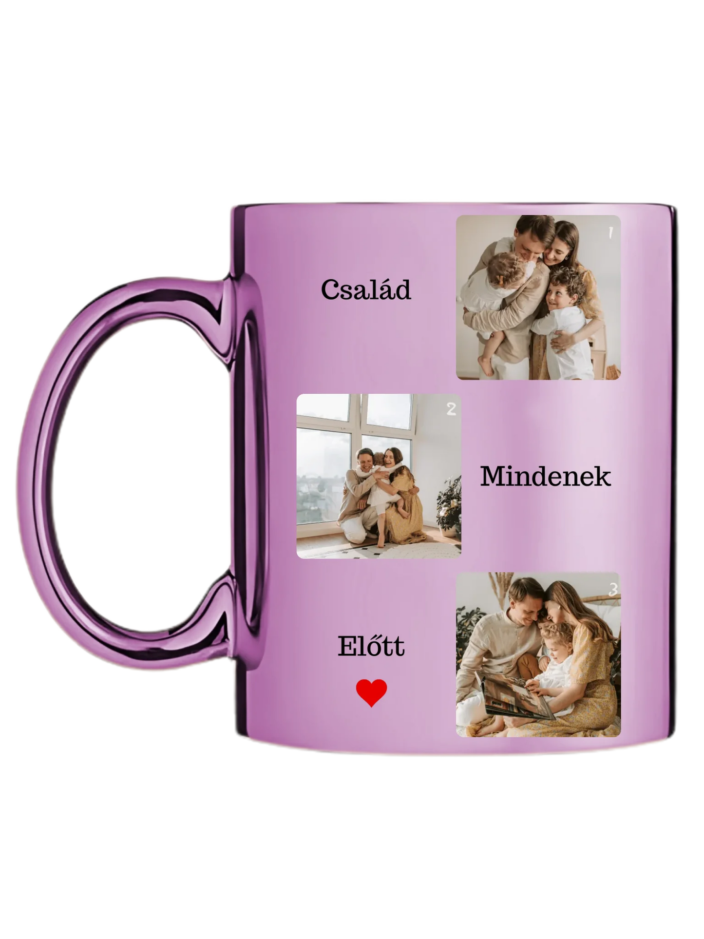 Család mindenek előtt fotókollázs - Ajándék Családnak - Fényképes bögre