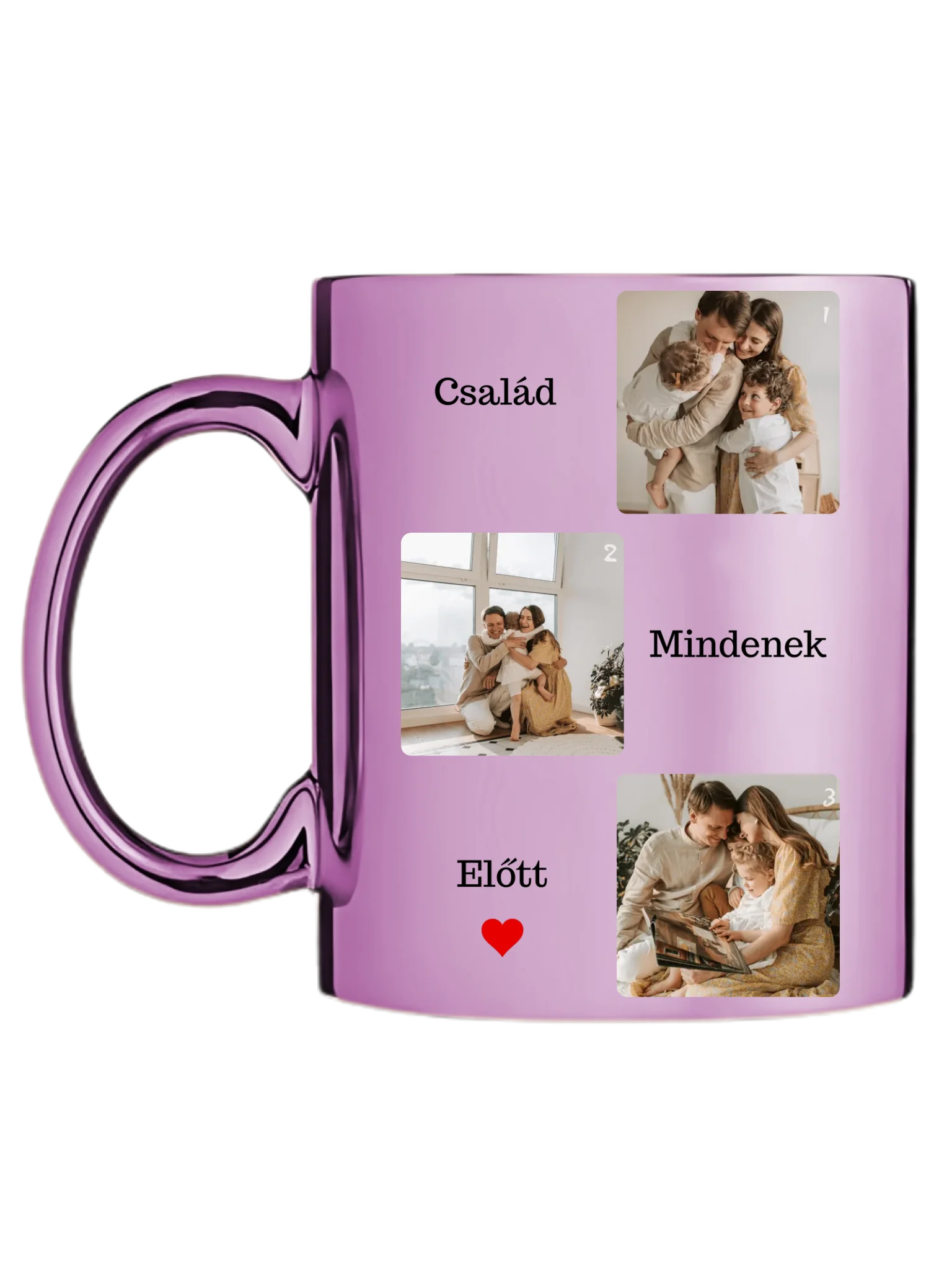 Család mindenek előtt fotókollázs - Ajándék Családnak - Fényképes bögre