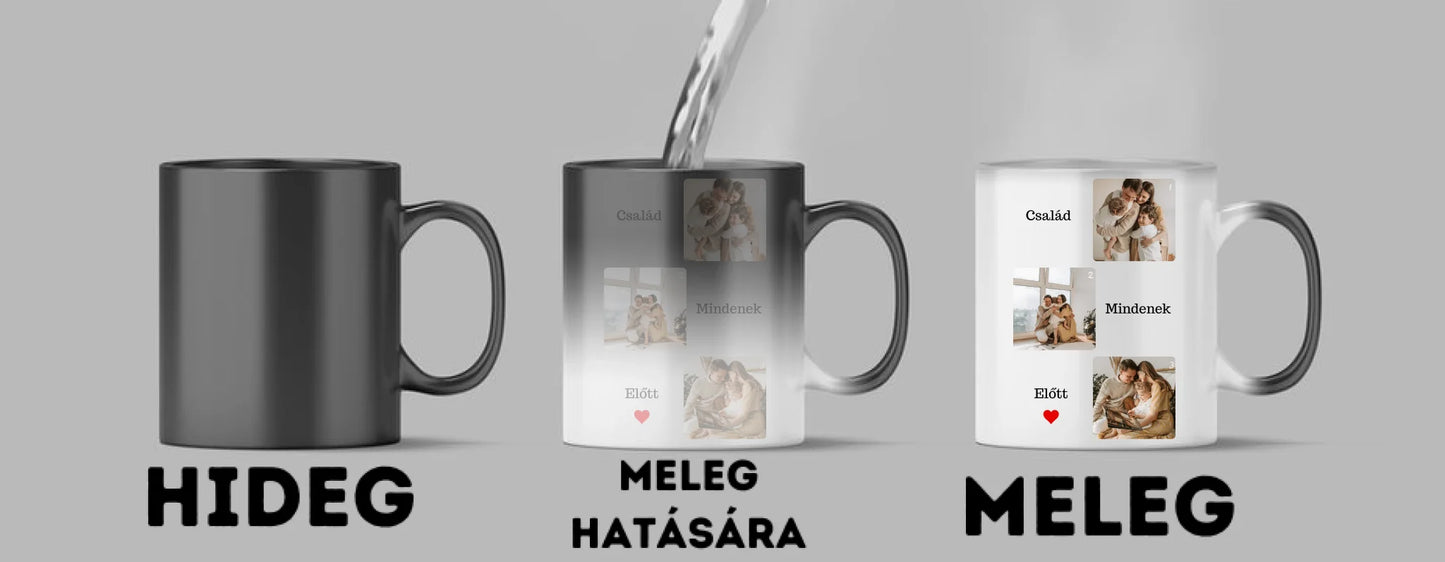 Család mindenek előtt fotókollázs - Ajándék Családnak - Fényképes bögre