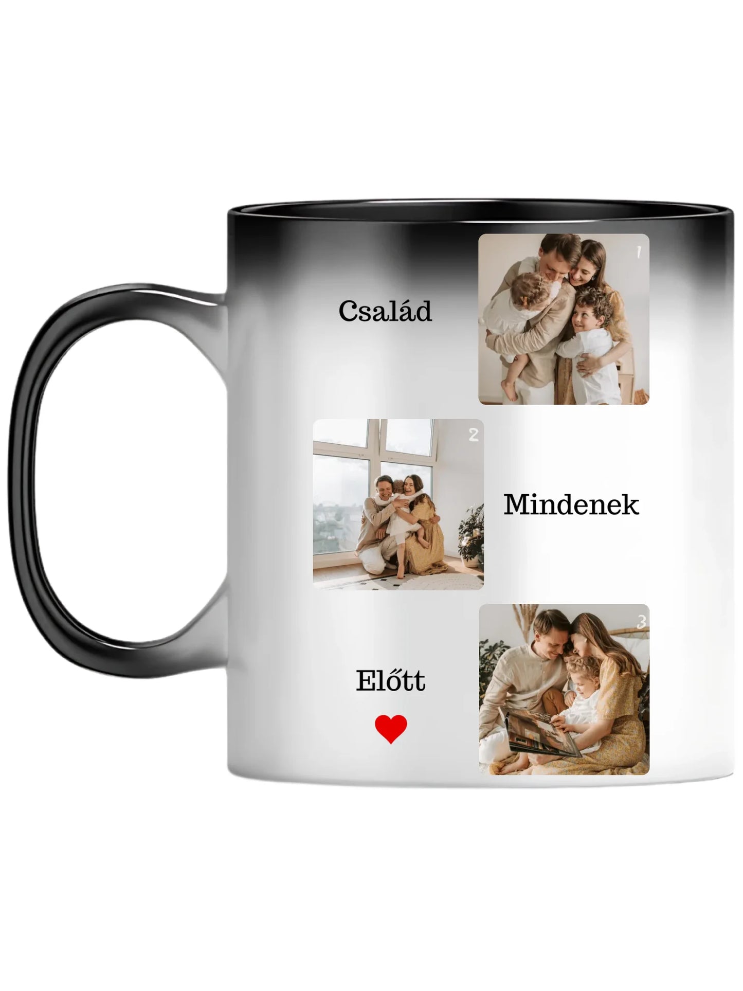 Család mindenek előtt fotókollázs - Ajándék Családnak - Fényképes bögre
