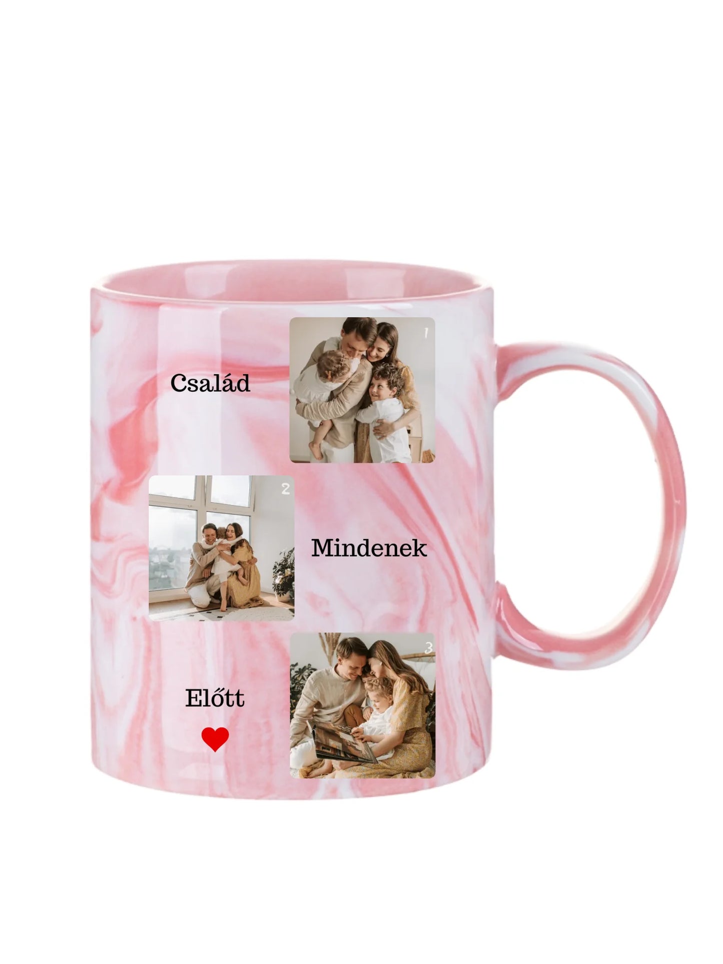 Család mindenek előtt fotókollázs - Ajándék Családnak - Fényképes bögre