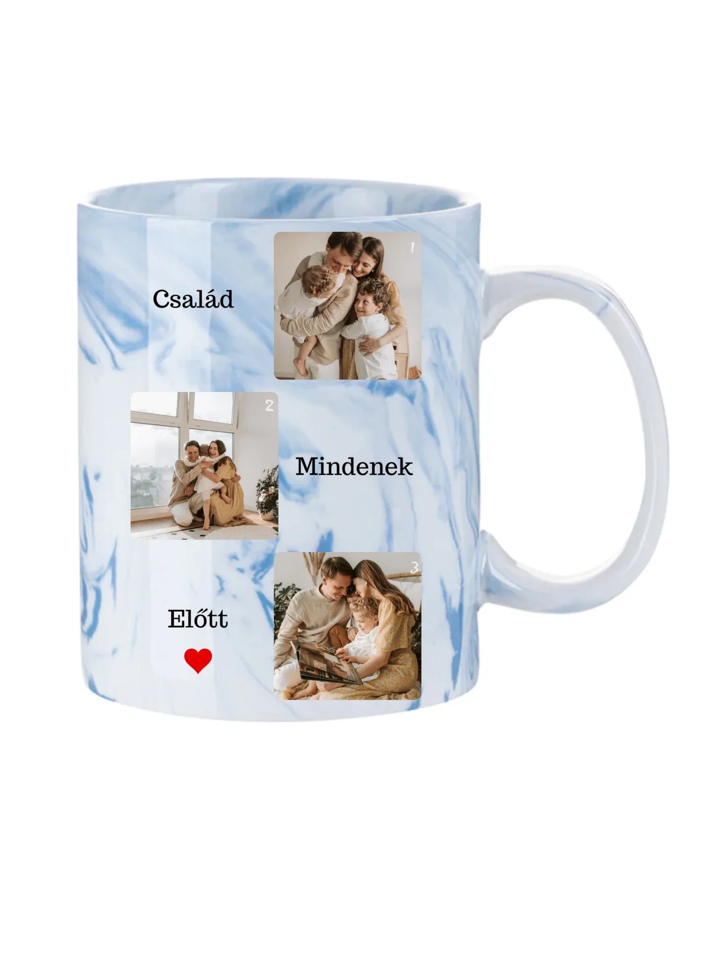 Család mindenek előtt fotókollázs - Ajándék Családnak - Fényképes bögre