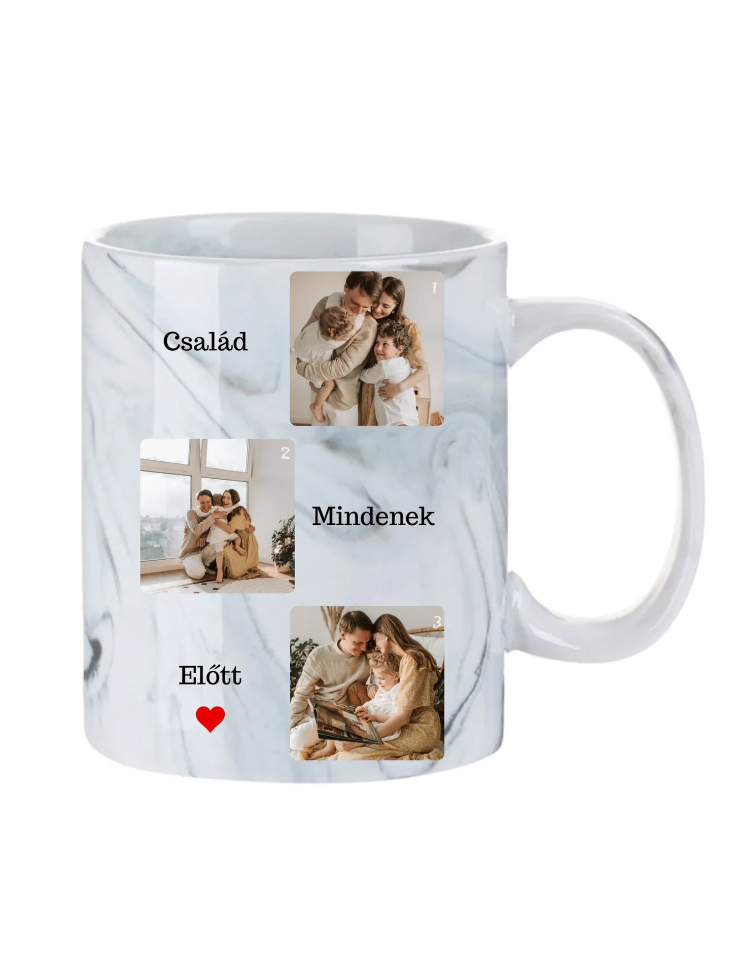 Család mindenek előtt fotókollázs - Ajándék Családnak - Fényképes bögre