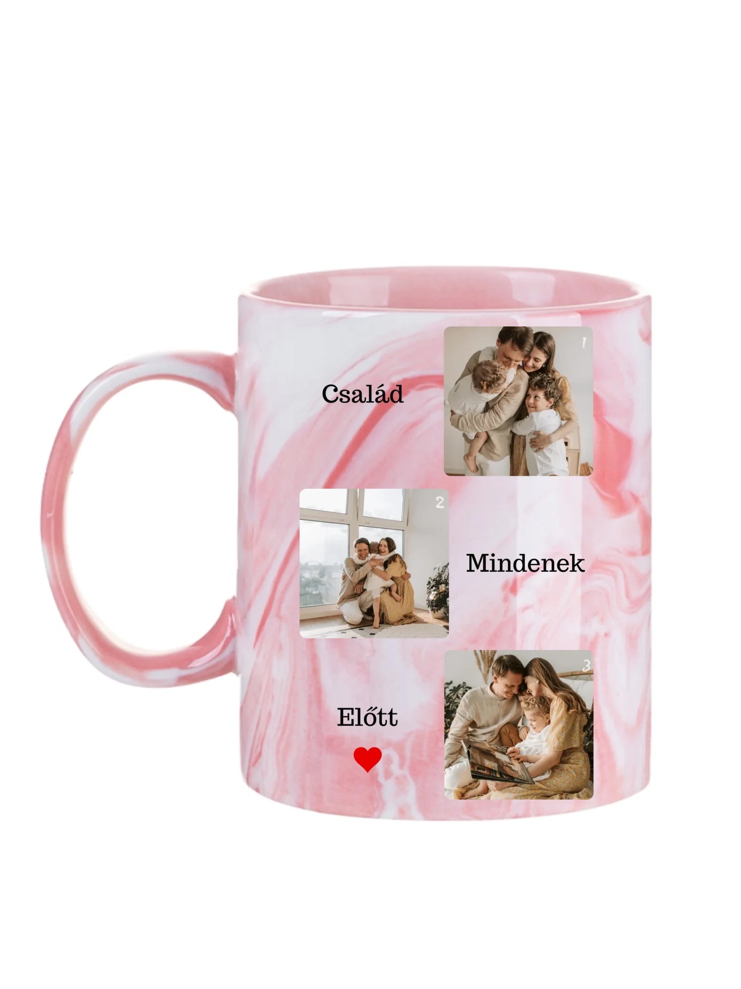 Család mindenek előtt fotókollázs - Ajándék Családnak - Fényképes bögre